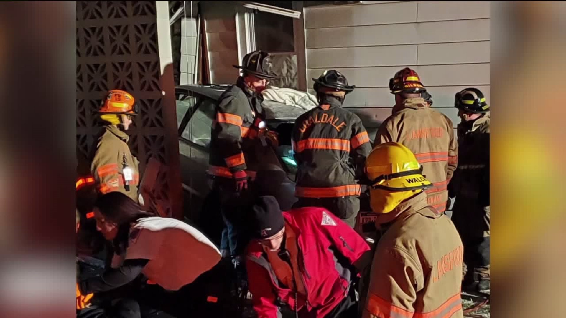 Vehicle Crashes into Lansford Home after Police Chase