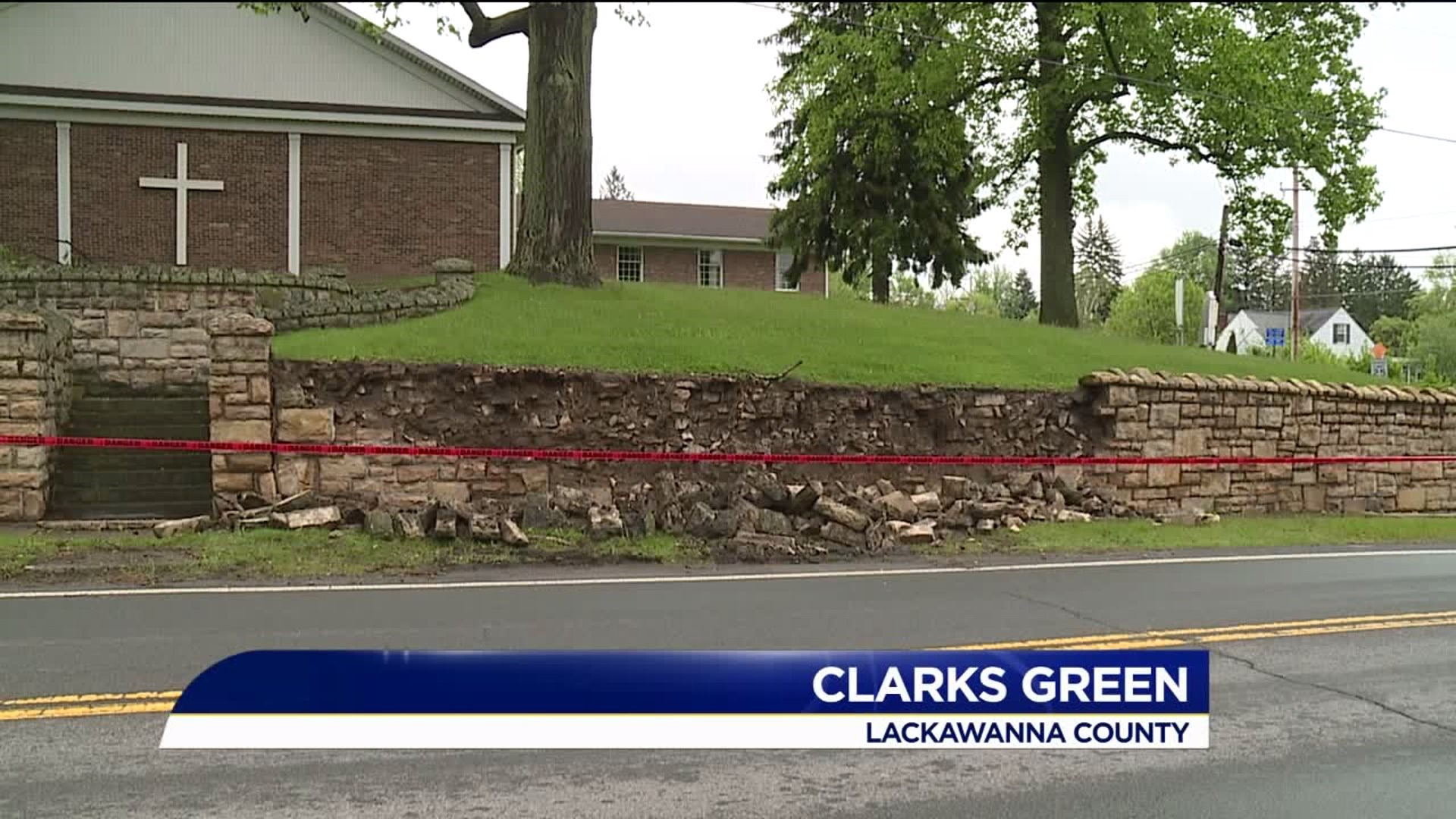 Retaining Wall Collapsed Due to Rainy Weather in Lackawanna County