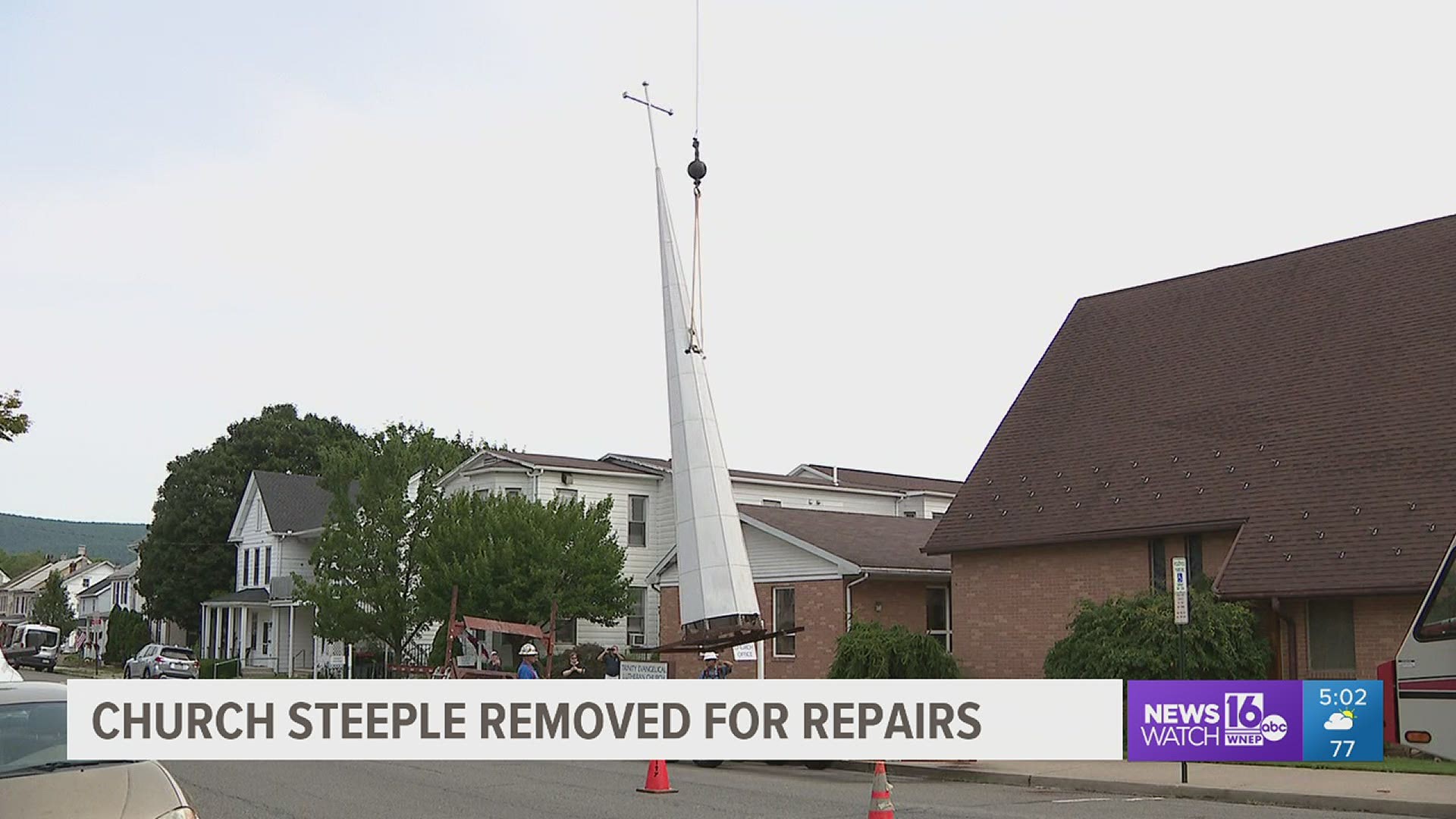 Church members in Carbon County tell us the steeple is made from 7,500 pounds of bronze and steel.