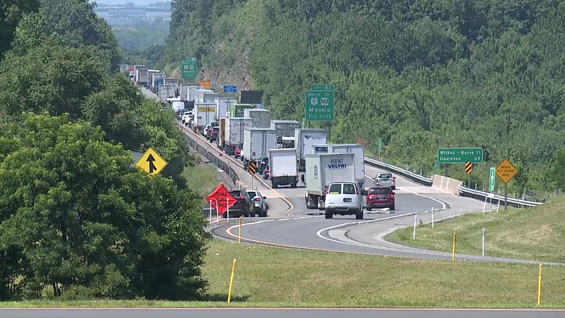 According to PennDOT, crews are sweeping the road and picking up litter.