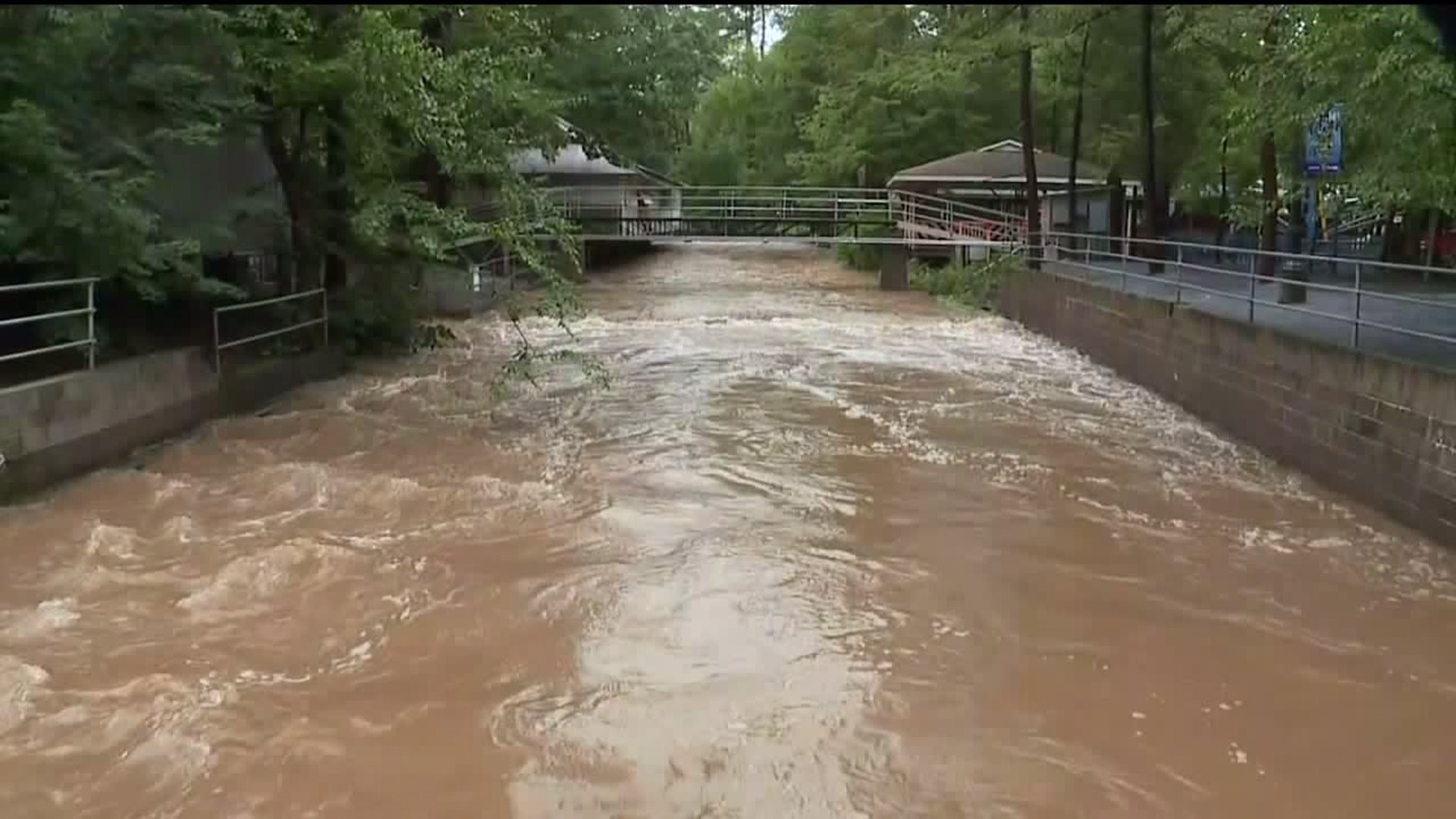 Knoebels Closes as Creek Swells Inside Park