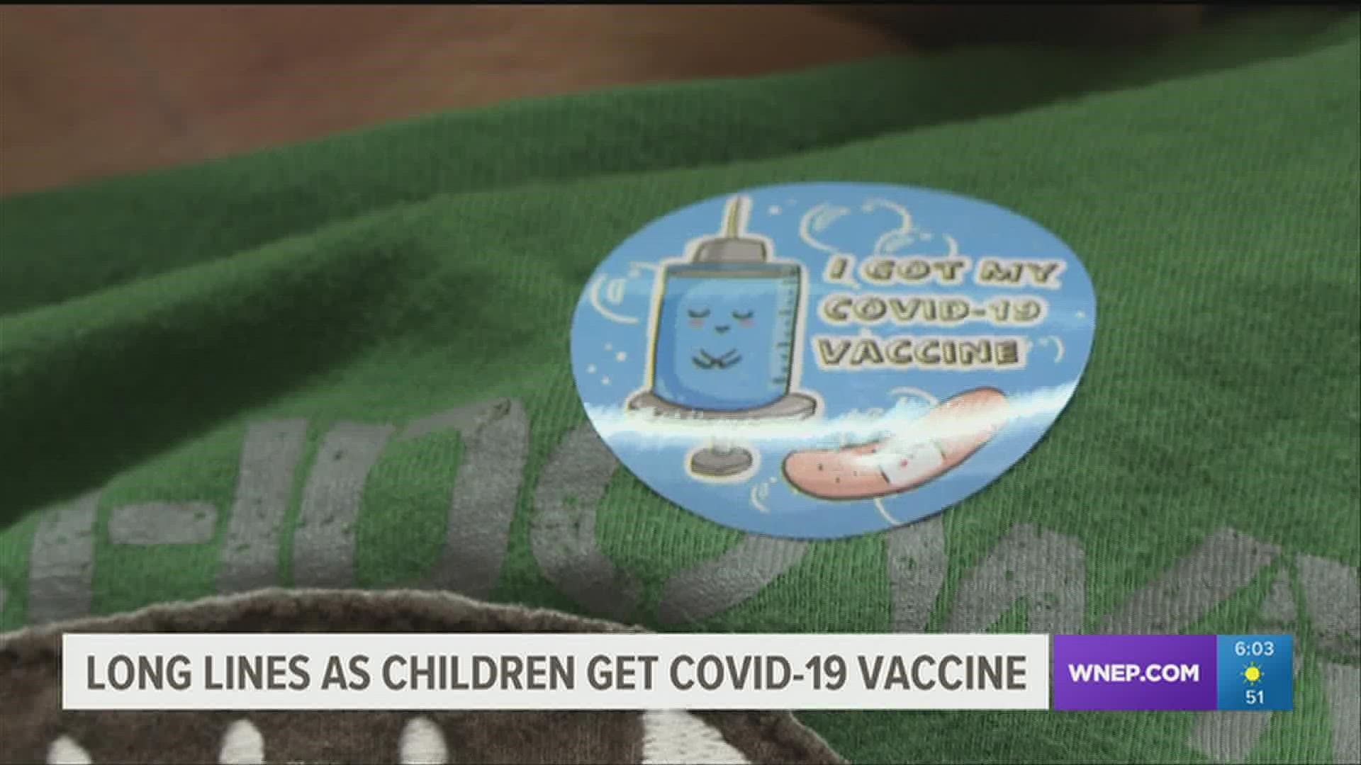 Dozens of children ages 5 to 11 rolled up their sleeves in Wayne County to receive their first dose of the Covid-19 vaccine.