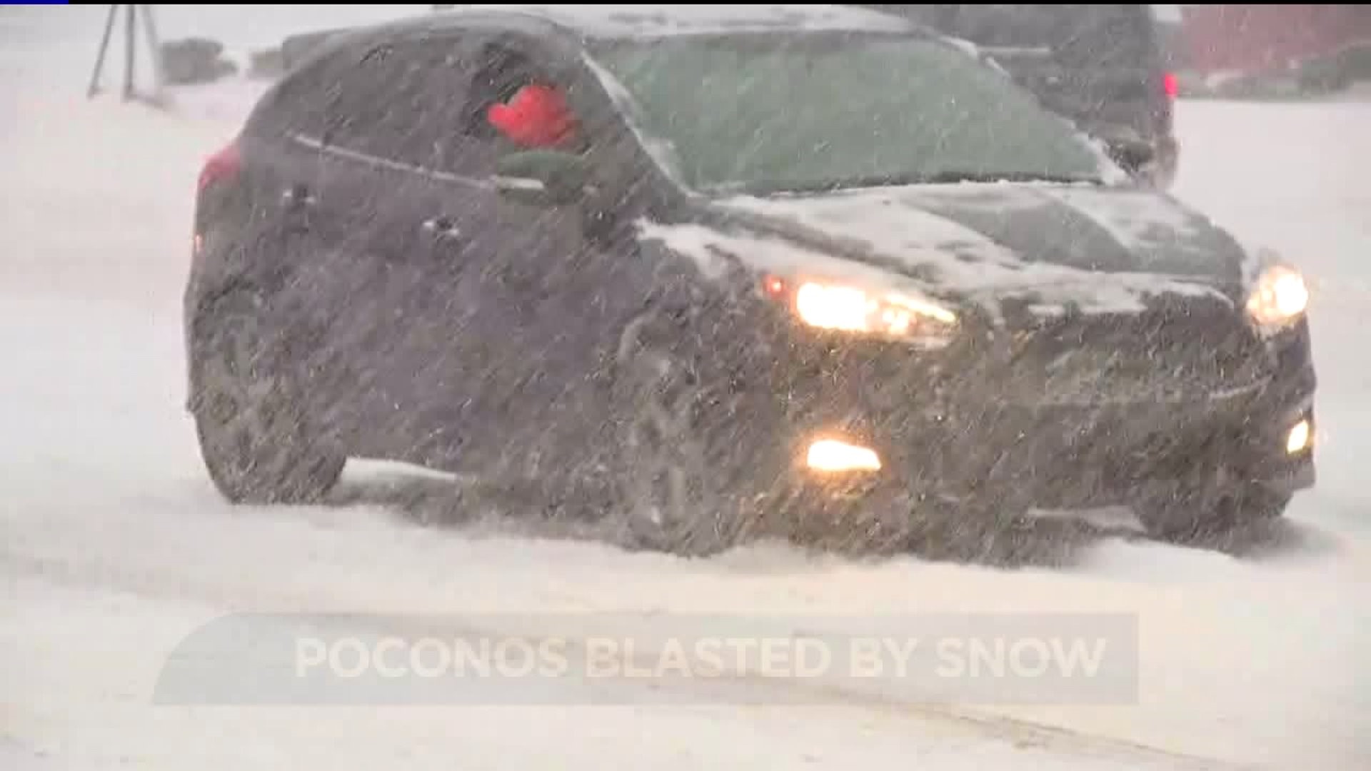 In Monroe County, Traffic Tangled by Snow