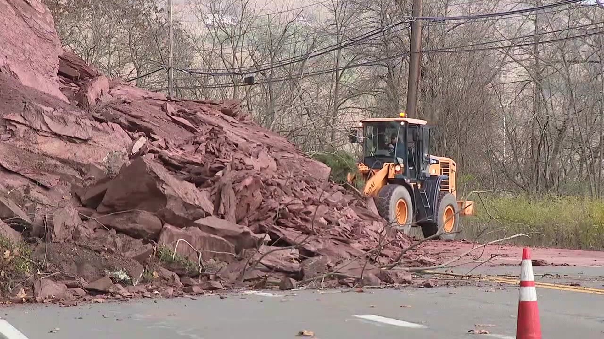 PennDOT estimates there are approximately 7,500 tons of rock in that rockslide that will need to be broken up and hauled away.