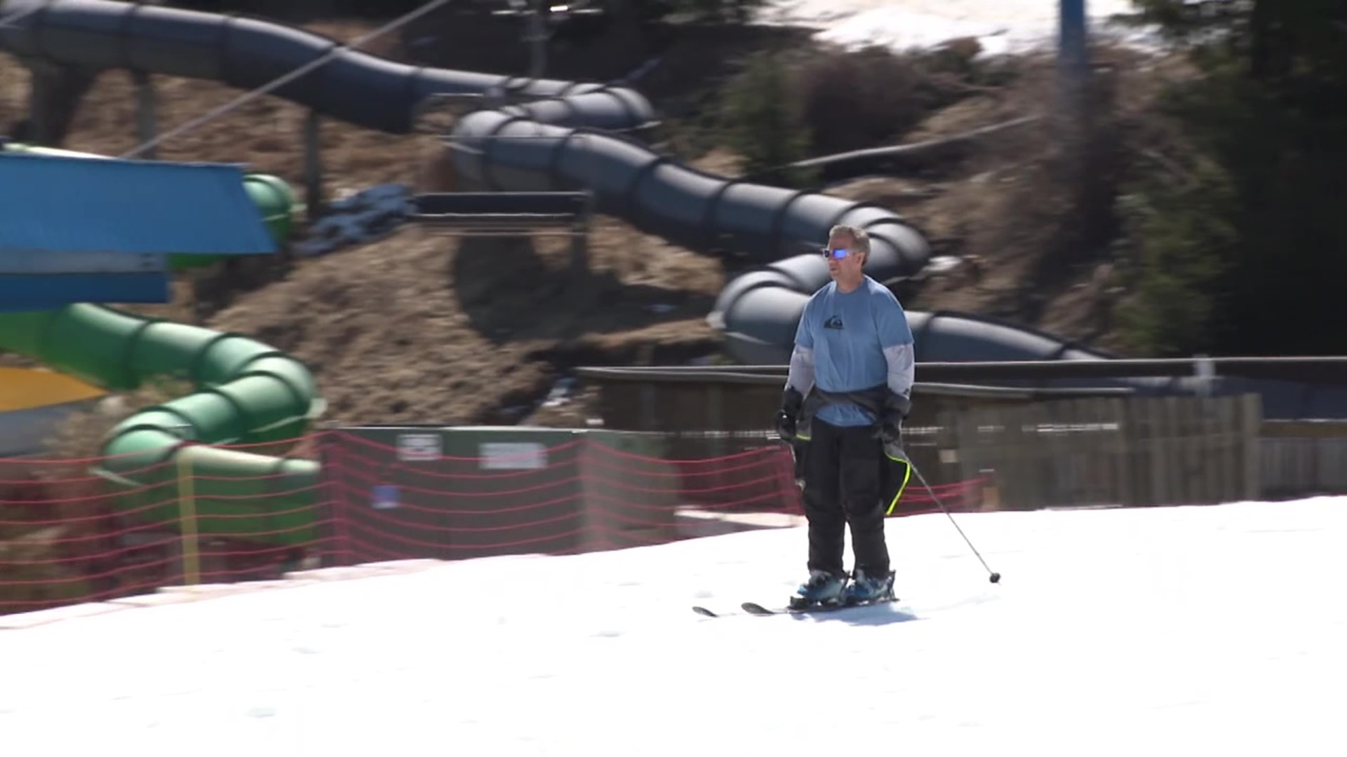 Skiers and snowboarders took advantage of the mild-March temperatures.