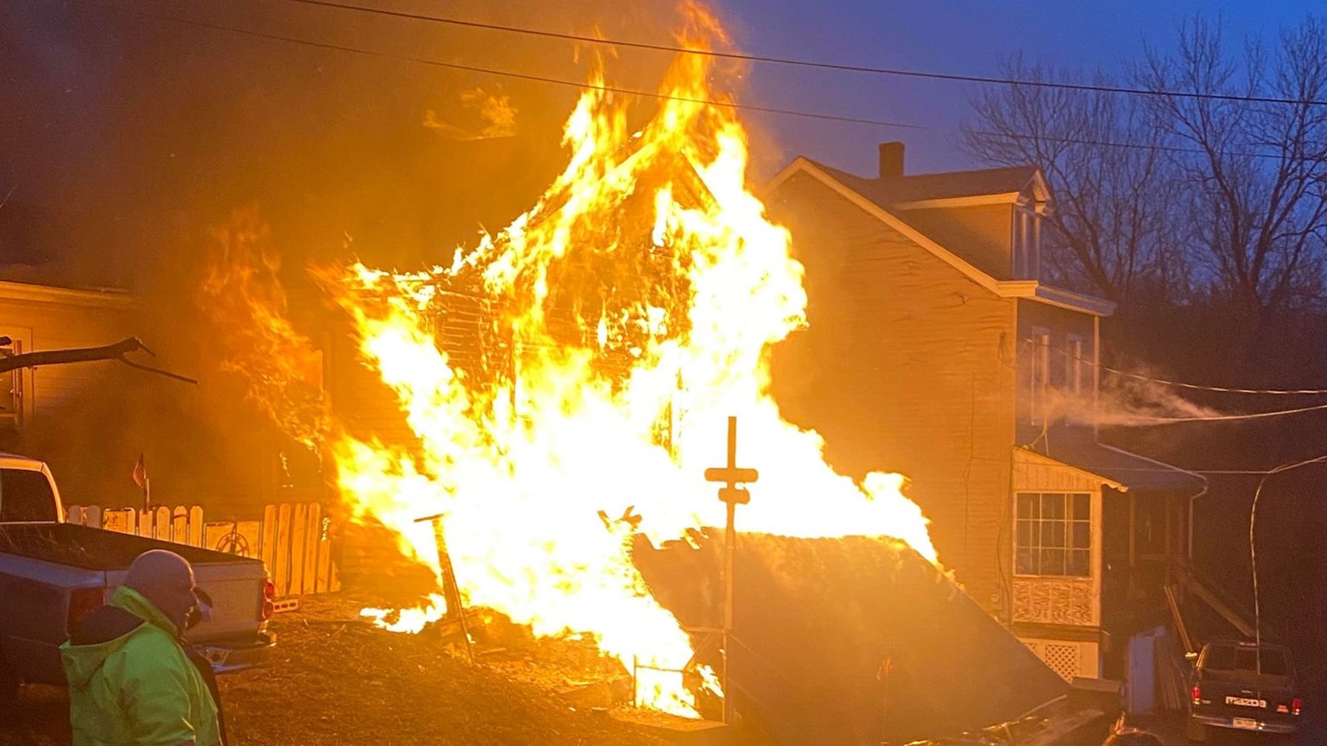 A man was able to get out of the home on Nepolt Street after the fire started early Friday.