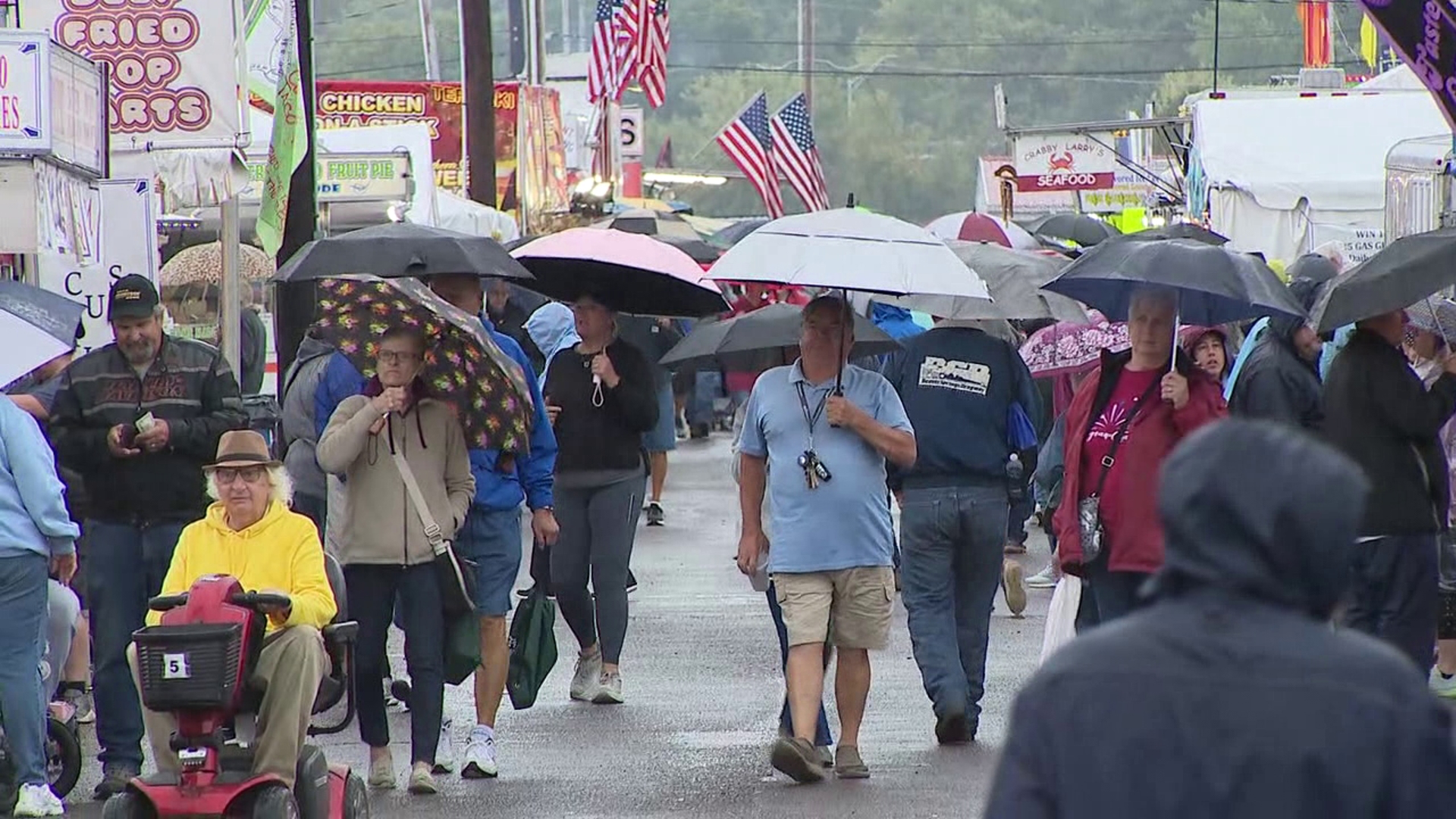 The first full day of fall is bringing cooler temperatures and cloudy skies to the fairgrounds in Columbia County.