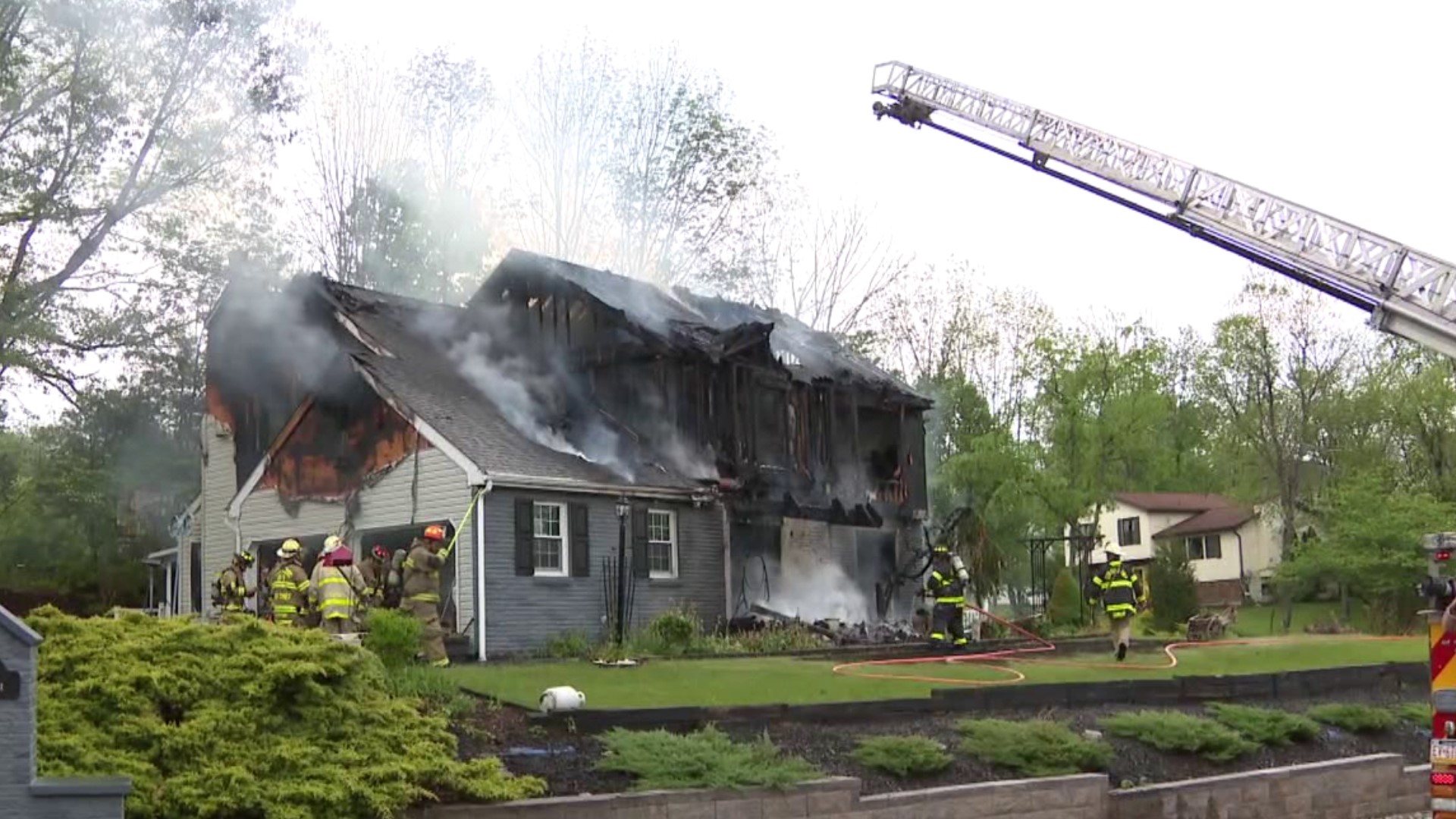 The fire started just before 2 p.m. in Smithfield Township Friday afternoon.