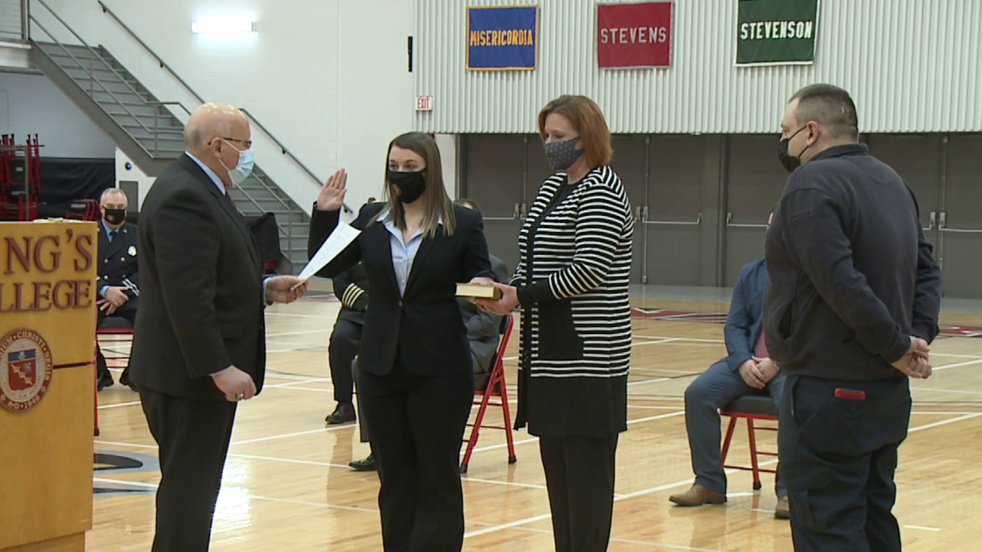 Three new firefighters and EMTs were sworn in on Friday.