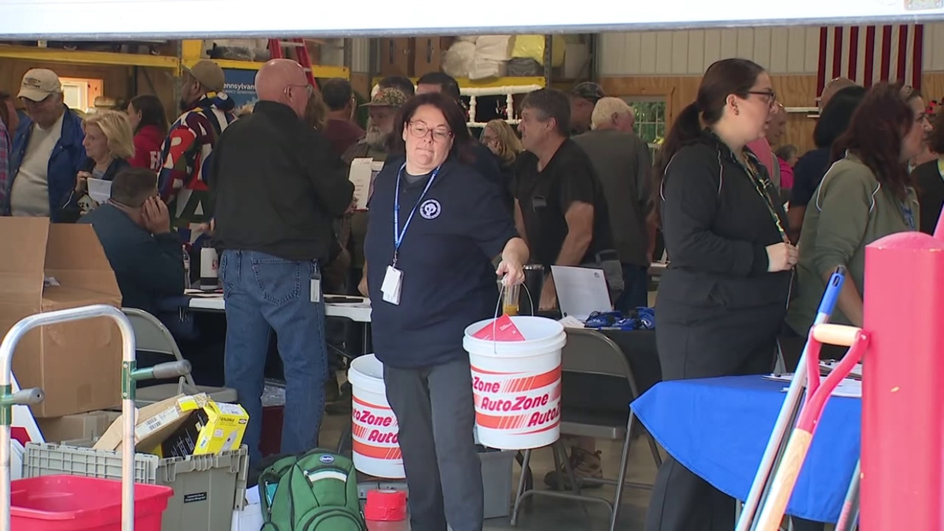 EMA officials coordinated this Multi Agency Resource Center being held at the Chinchilla Hose Company to help residents with damage have access to resources.