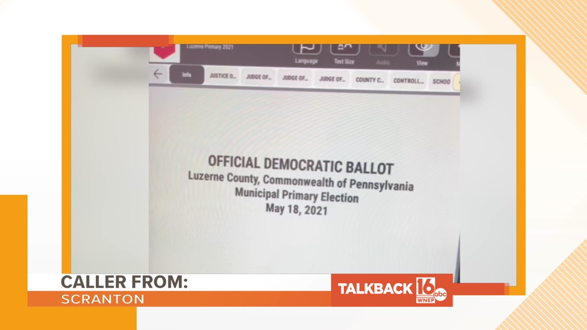 A caller from Scranton says that paper ballots should return since there was trouble with voting machines in Luzerne County.