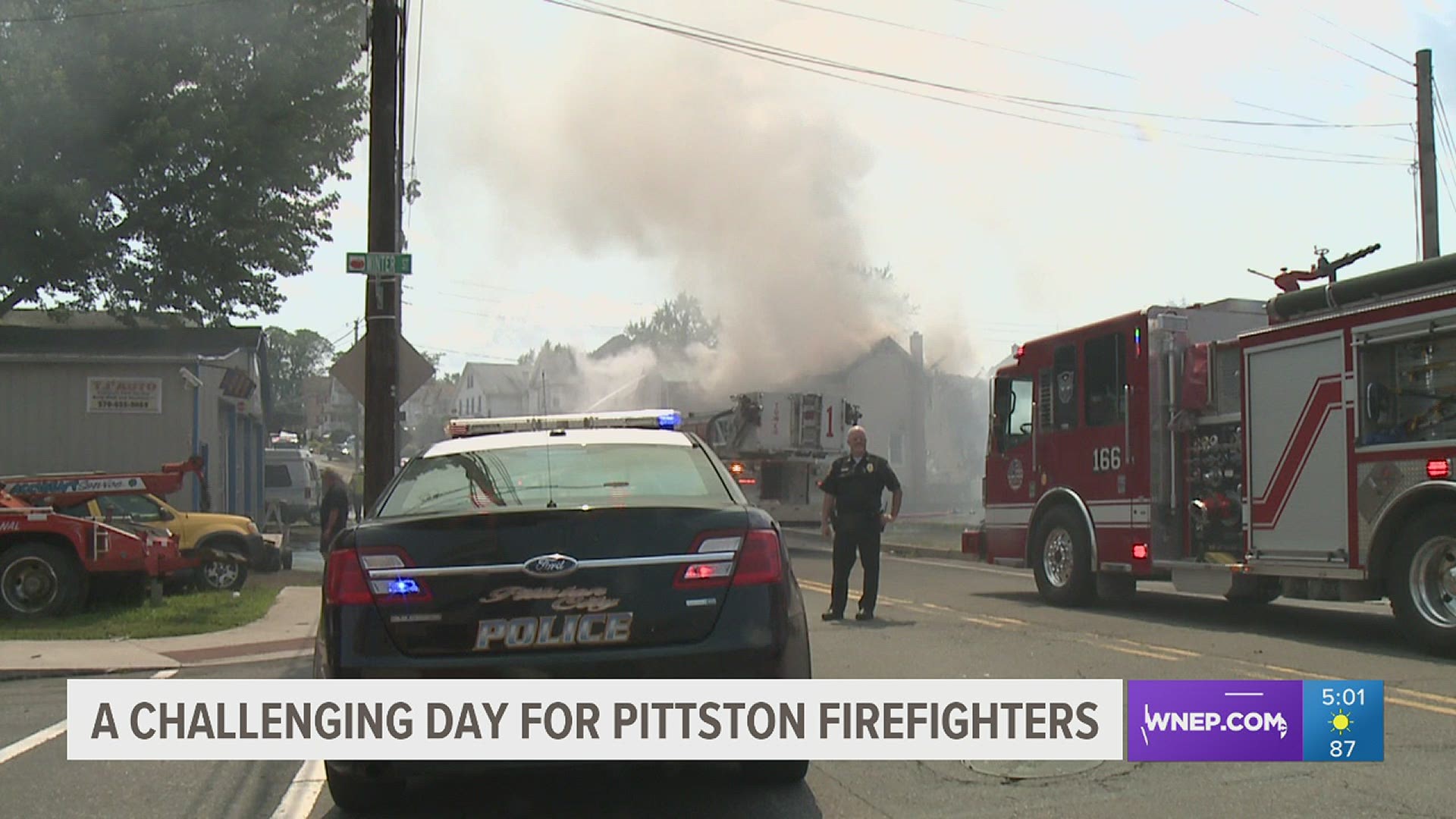 The fire started Tuesday afternoon on South Main Street in Pittston.