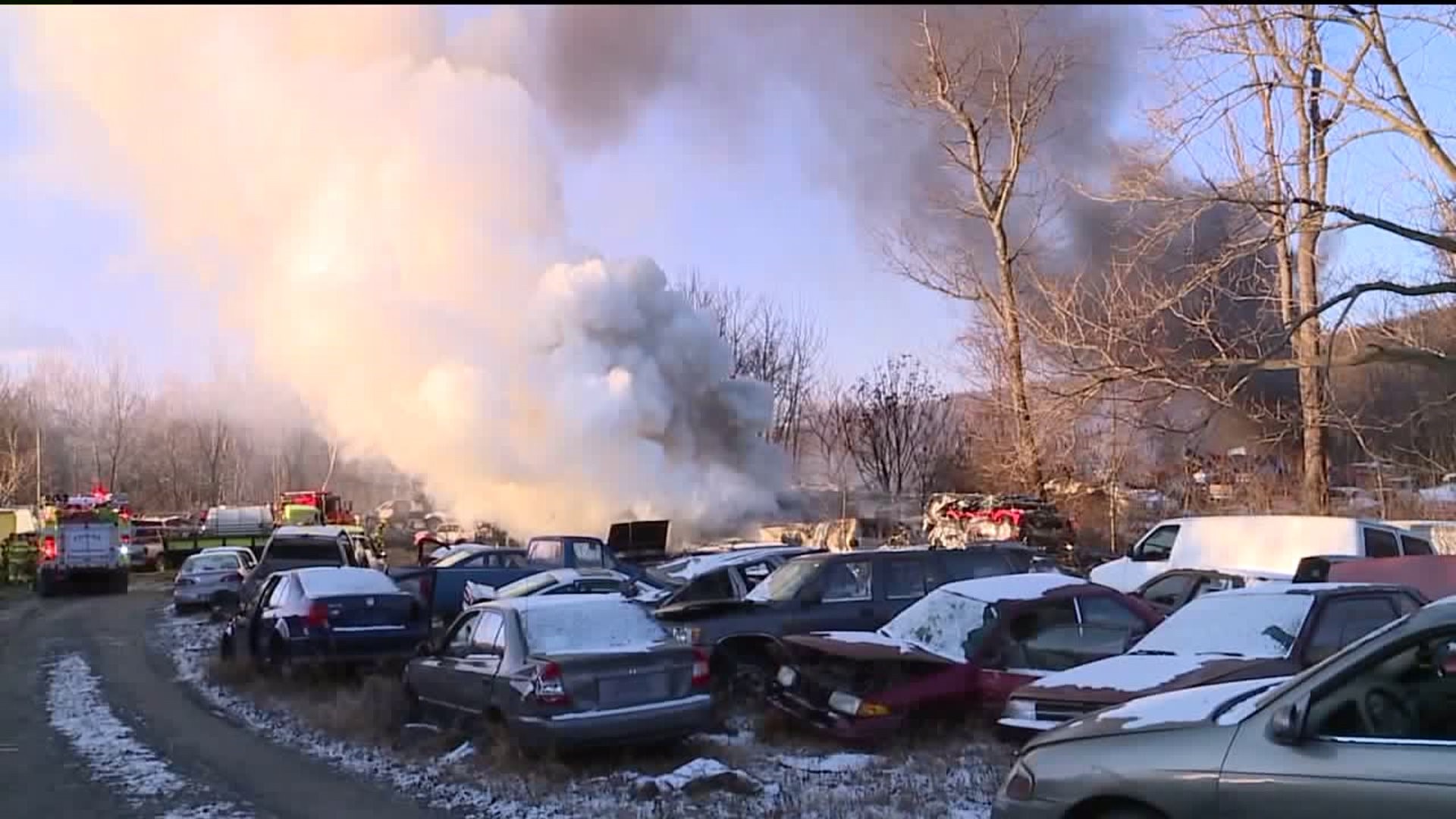 Hundreds of Cars Burn at Scrapyard in Luzerne County