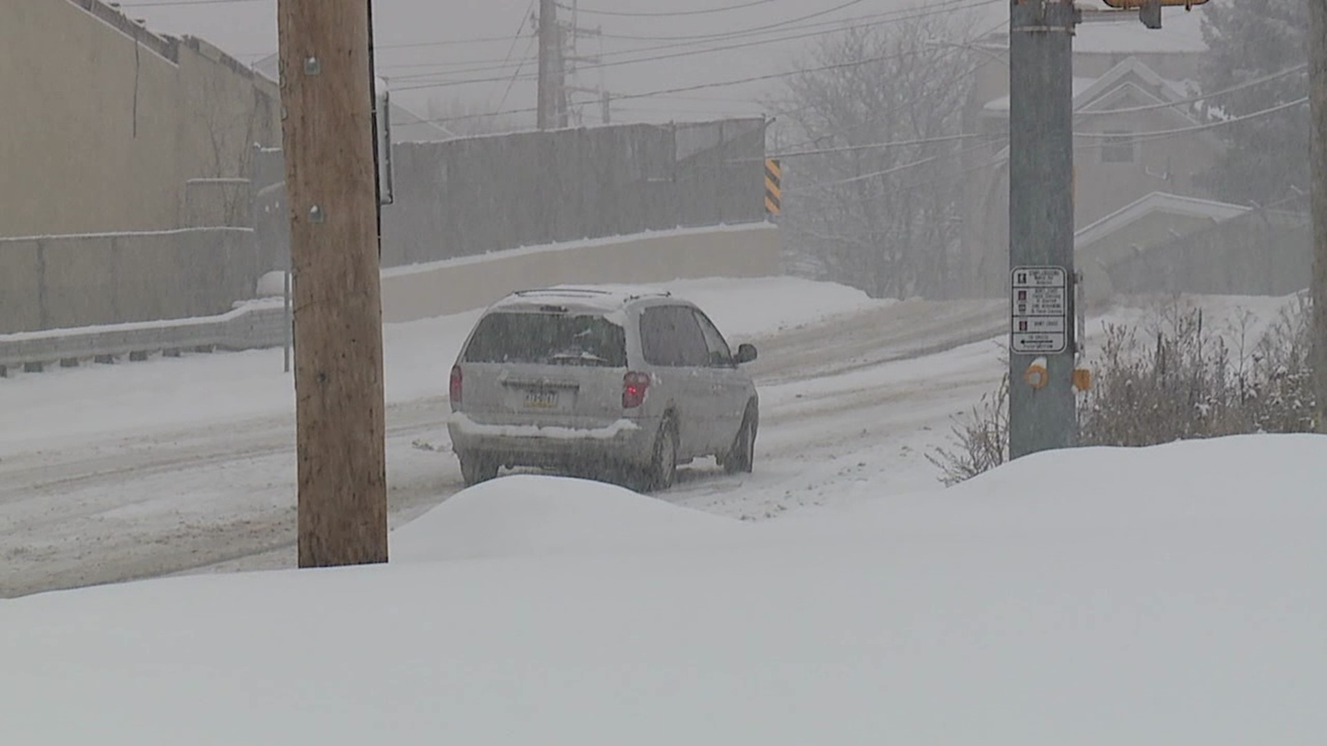 The snow on Tuesday created some tricky travel conditions throughout our area. Newswatch 16's Stacy Lange shows us the trouble drivers had in Scranton.