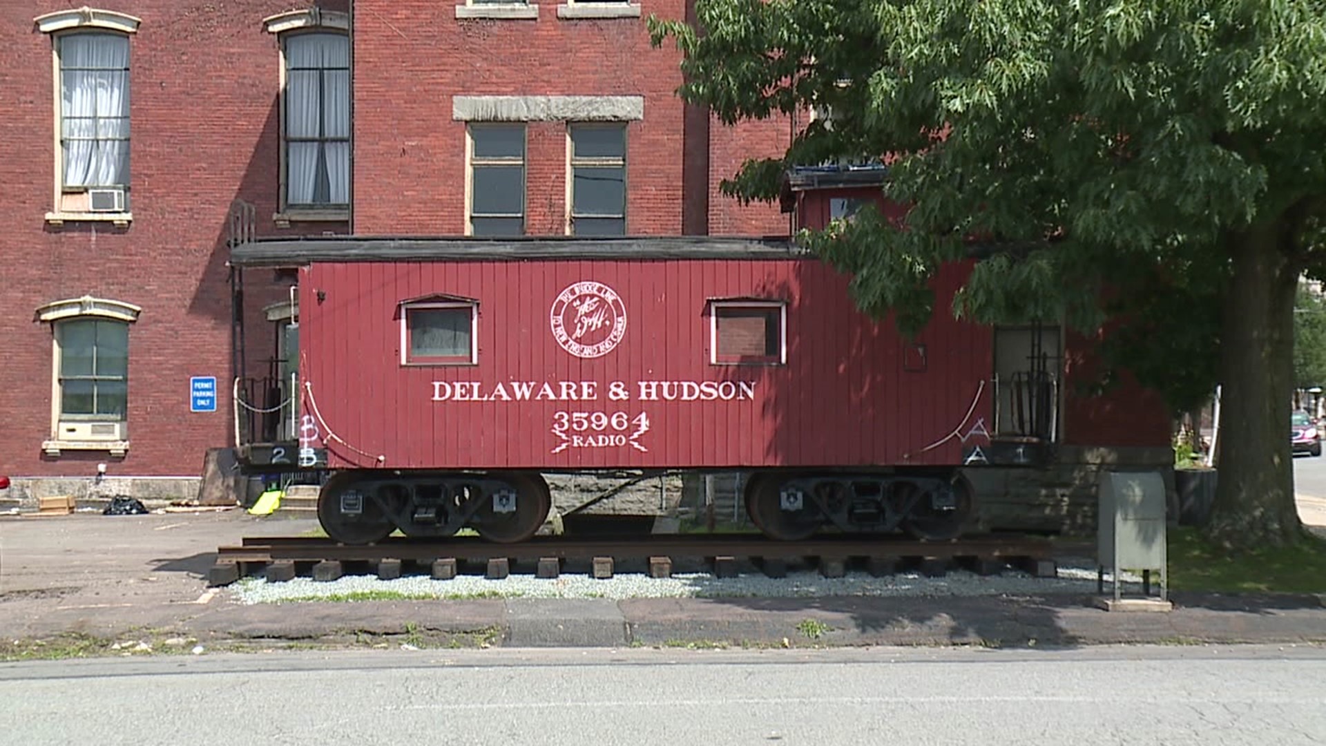 The Carbondale Historical Society cleaned and placed the caboose on replica tracks close to Main Street.