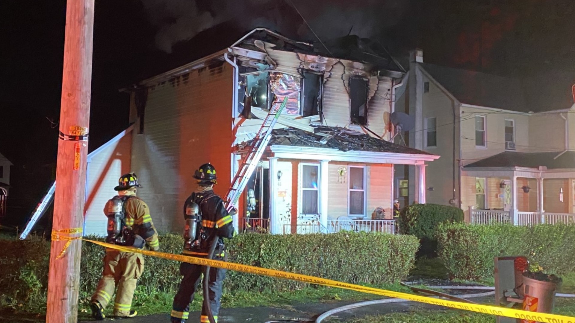 Flames broke out around 11 p.m. Friday night along Boulevard Avenue.