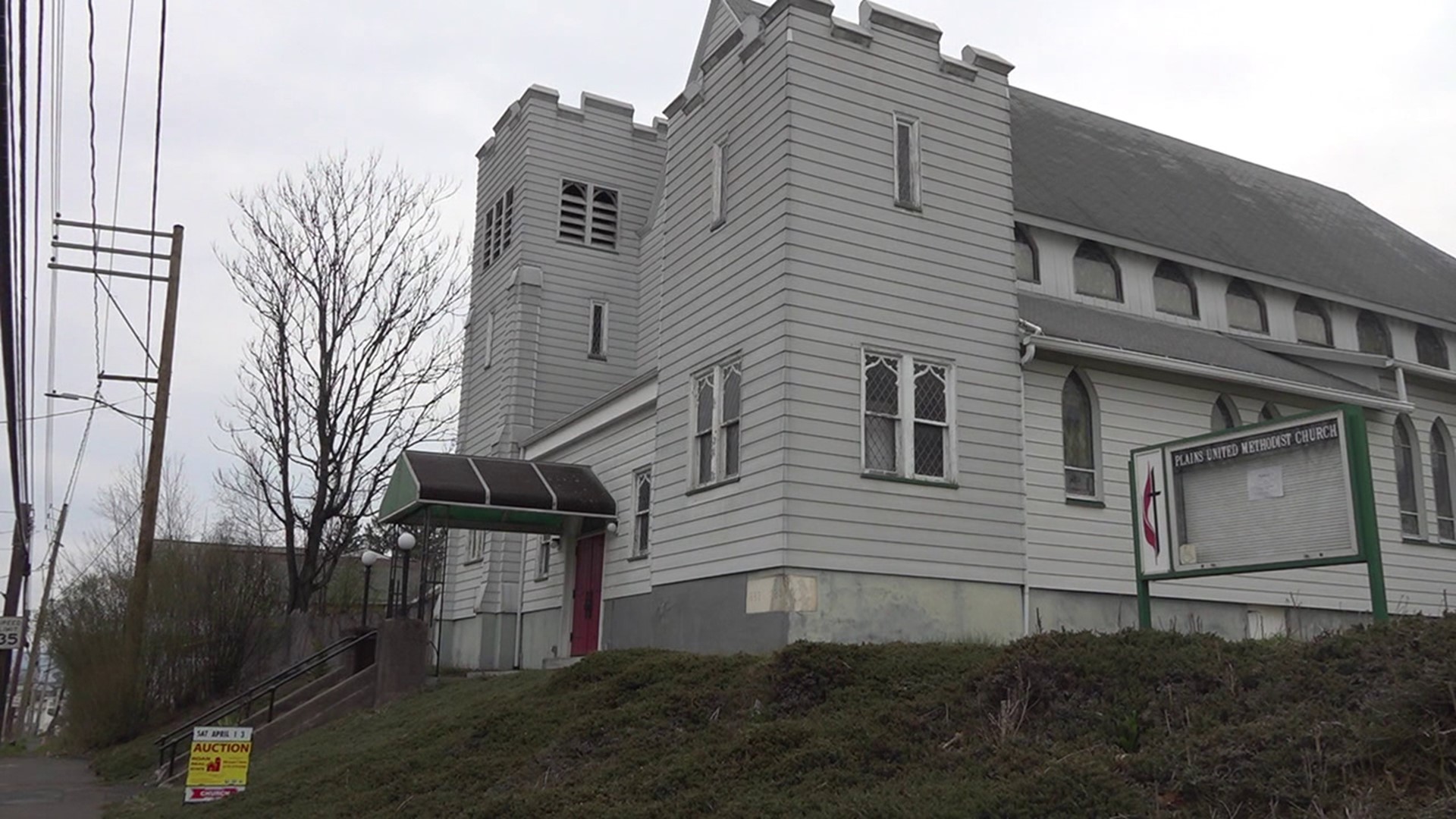 The Plains United Methodist Church closed its doors last year and is getting auctioned in Luzerne County on Saturday.