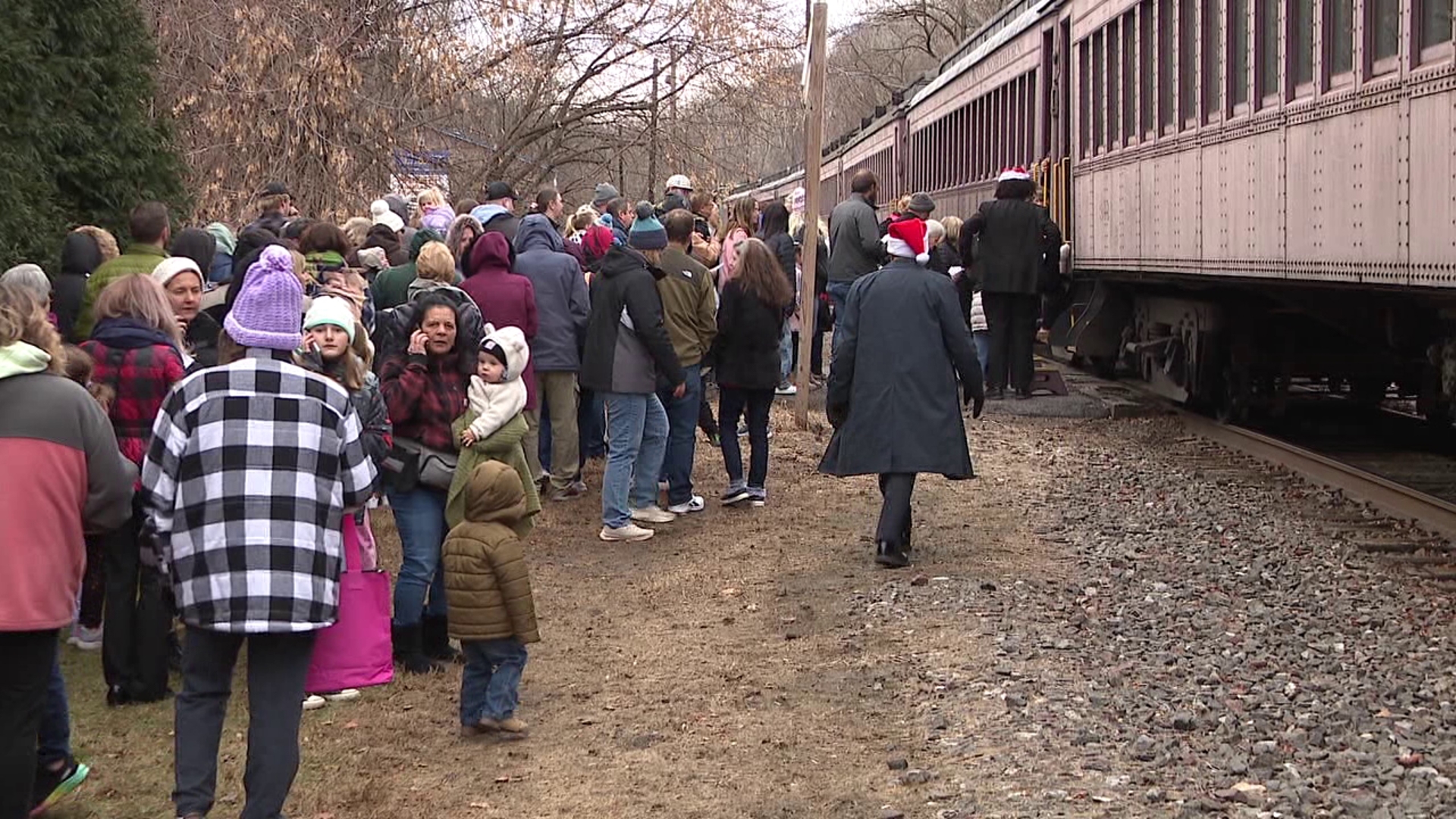 Mr. and Mrs. Claus welcomed families aboard the special train ride Saturday at Tunkhannock Riverside Park.