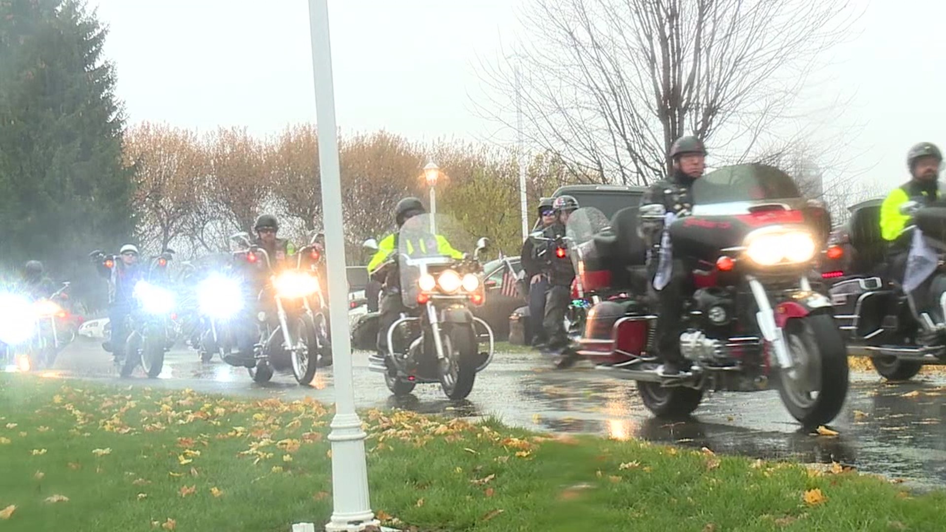 A group of bikers came together in Mifflinburg to honor their friend who was killed in a collision last week.