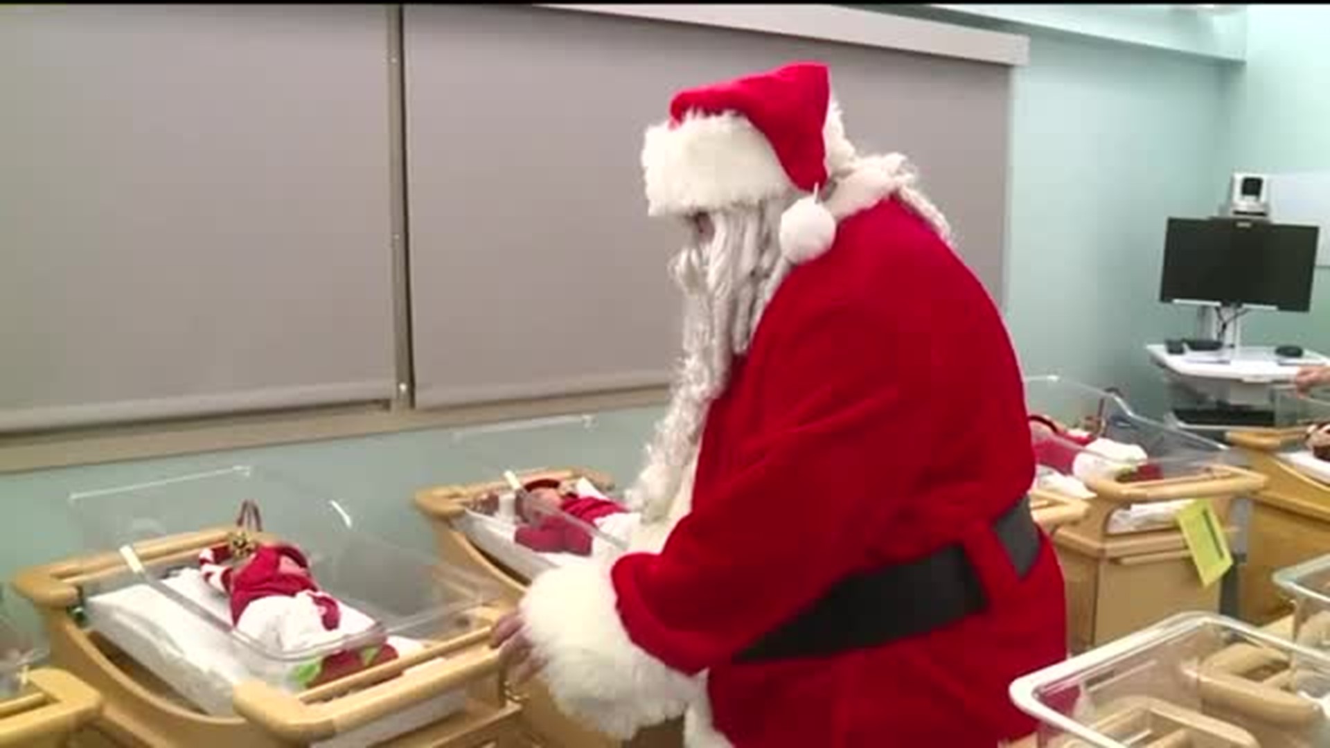 Santa Visits Newborns in Williamsport