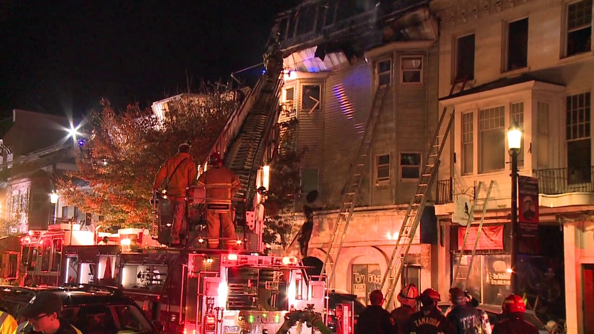 The fire broke out around 4 p.m. along West Broad Street in the borough.