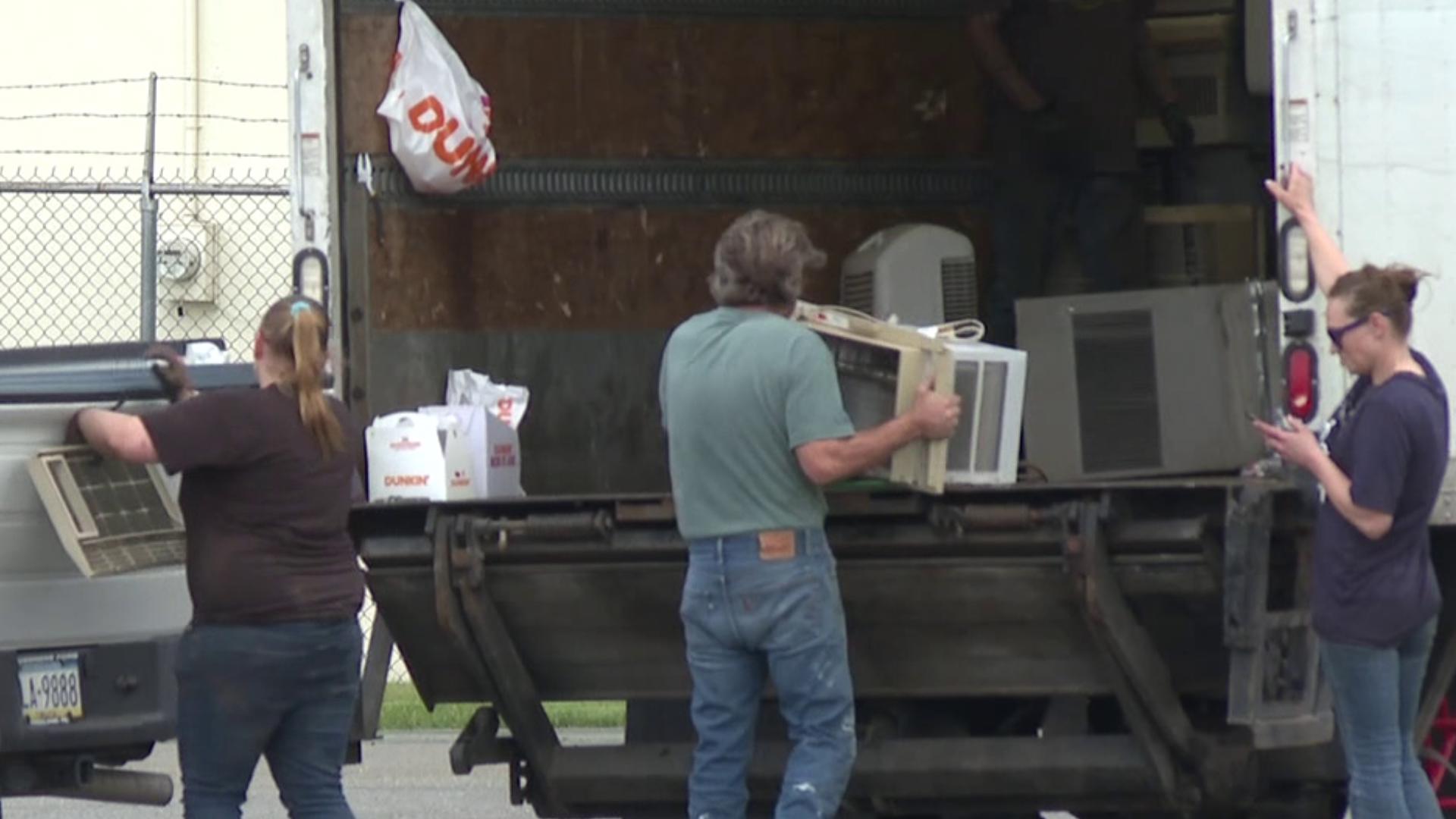 Residents of Luzerne County recycled small appliances at Hazleton's PPL Electric Utilities Service Center on Saturday, earning $25 rebates per item.
