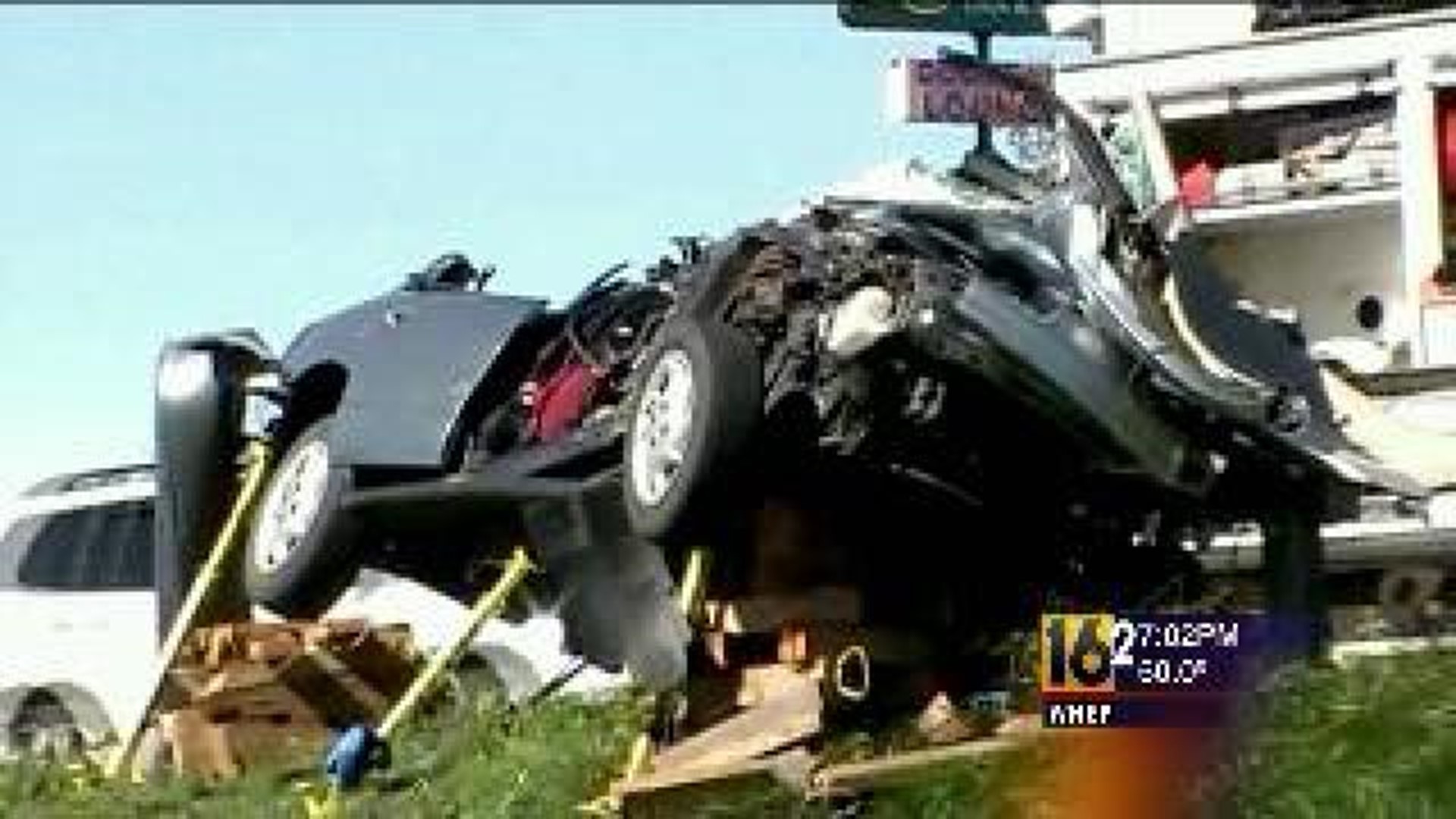 Driver Trapped, Hurt in Car Crash