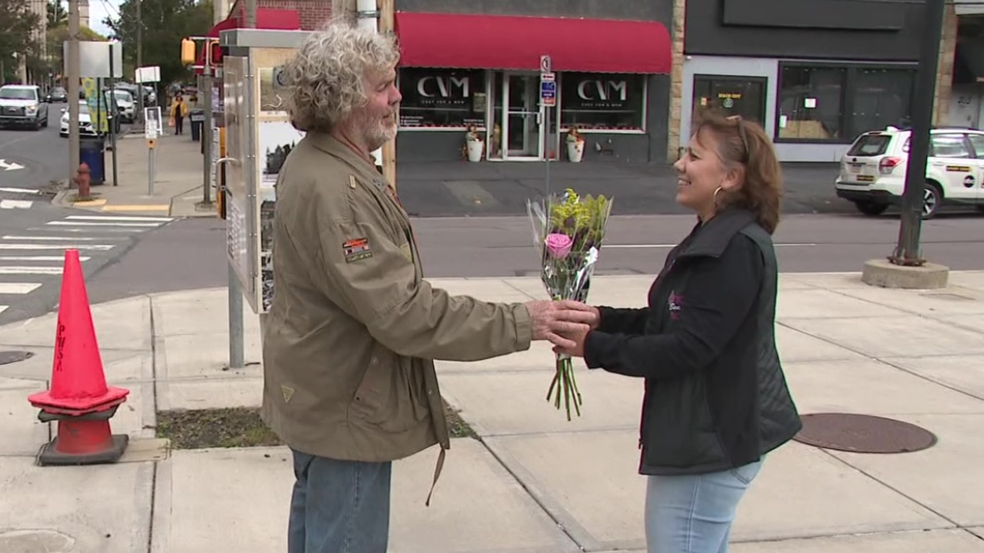 Your Beautiful Flowers partnered with the Society of American Florists to pass out flowers to folks in Scranton.