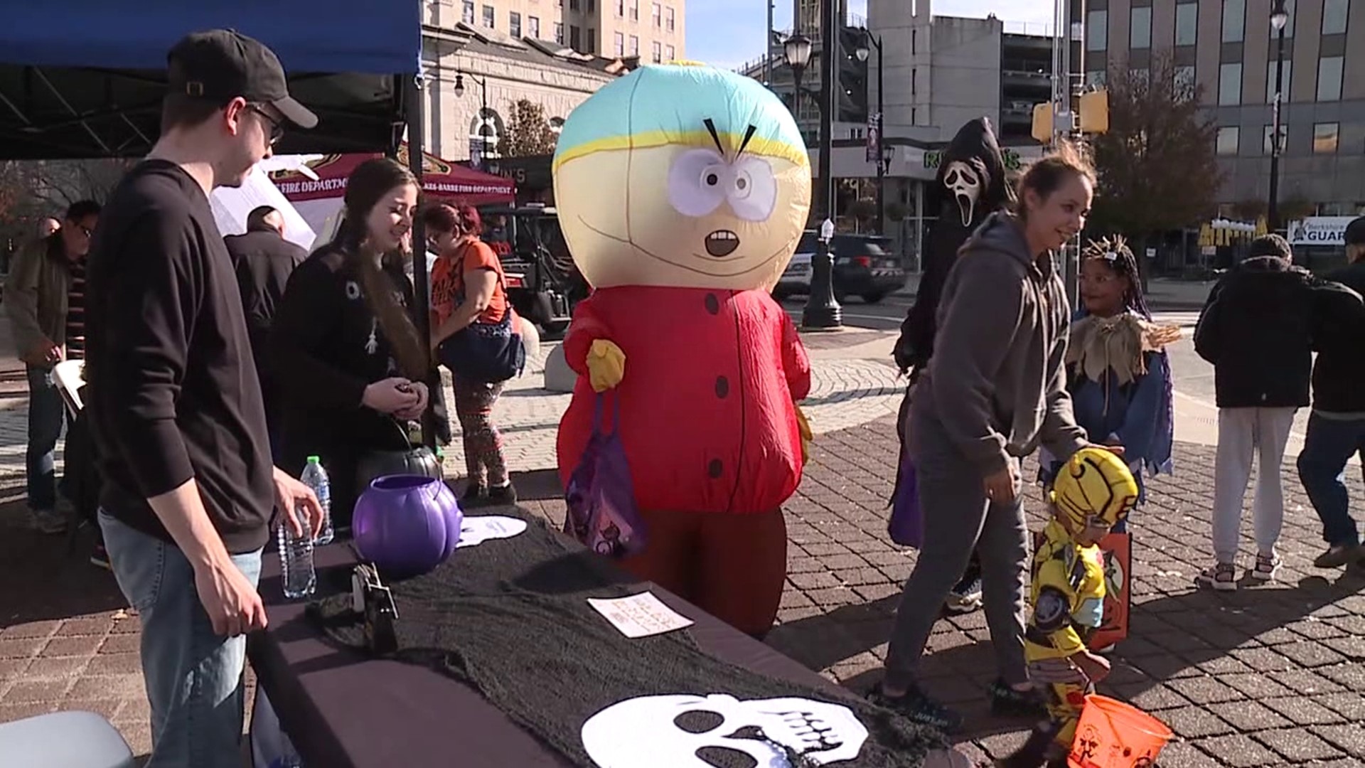 Even though Halloween is Monday, trick or treating came a day early for some kids in Wilkes-Barre.