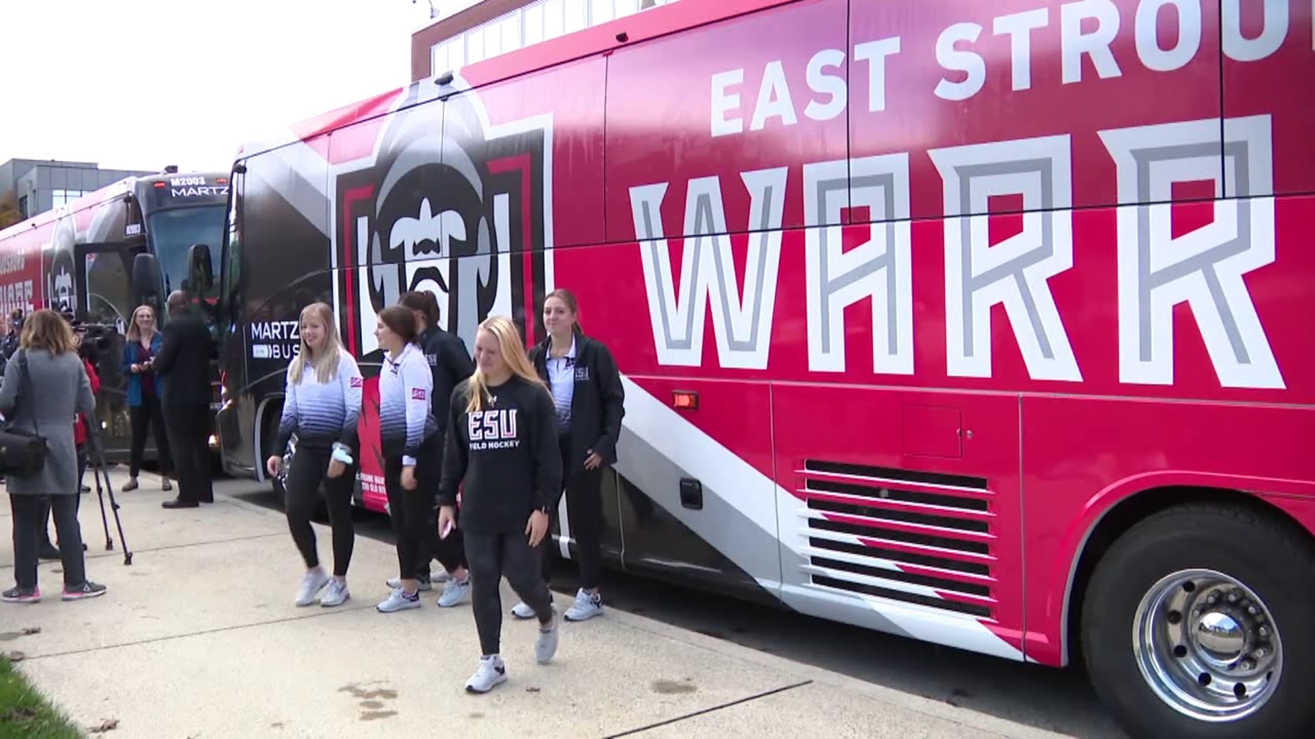 East Stroudsburg University showed off two new busses student-athletes will use for away games.