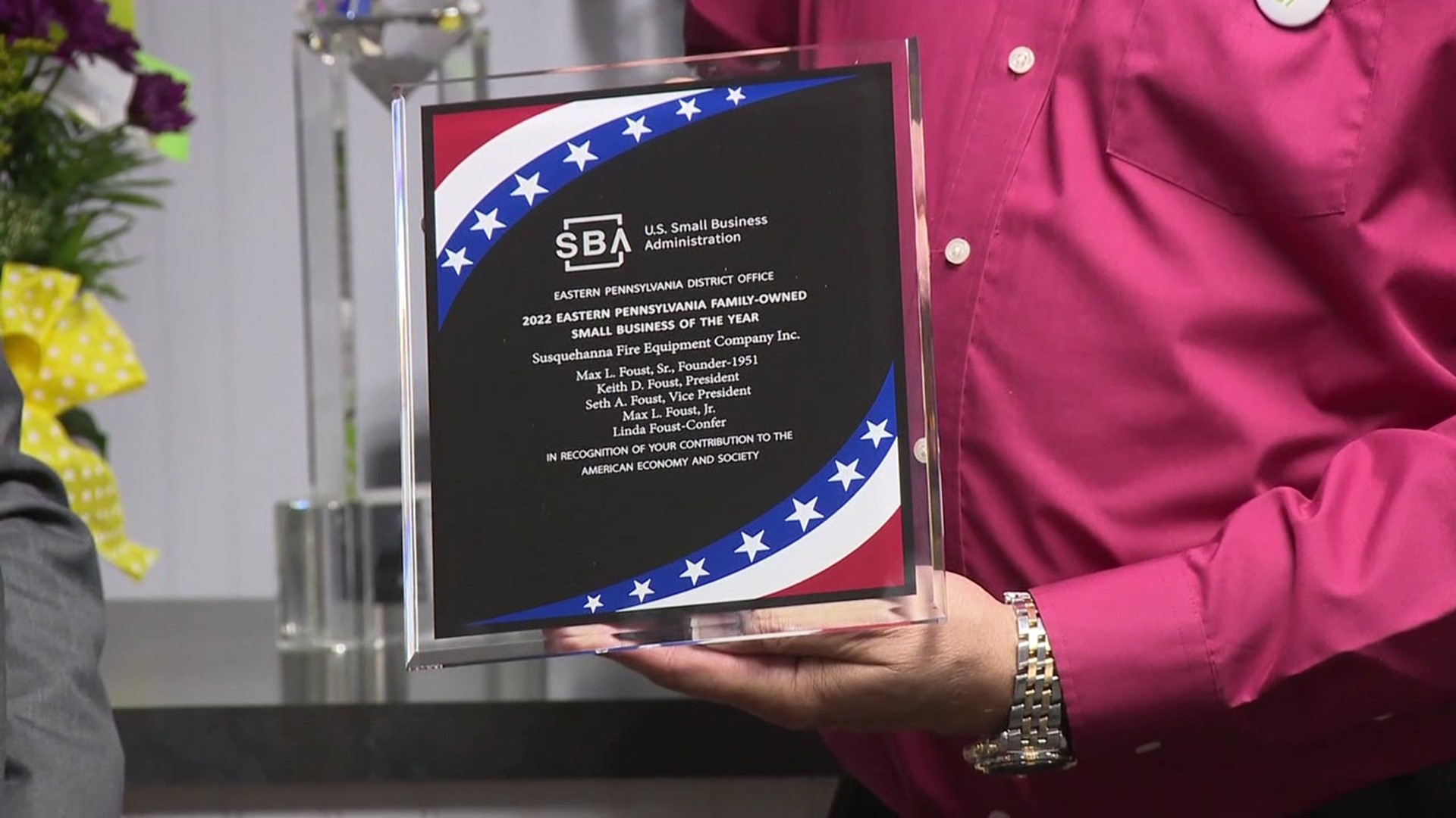 Newswatch 16's Nikki Krize shows how Susquehanna Fire Equipment Company earned the award.