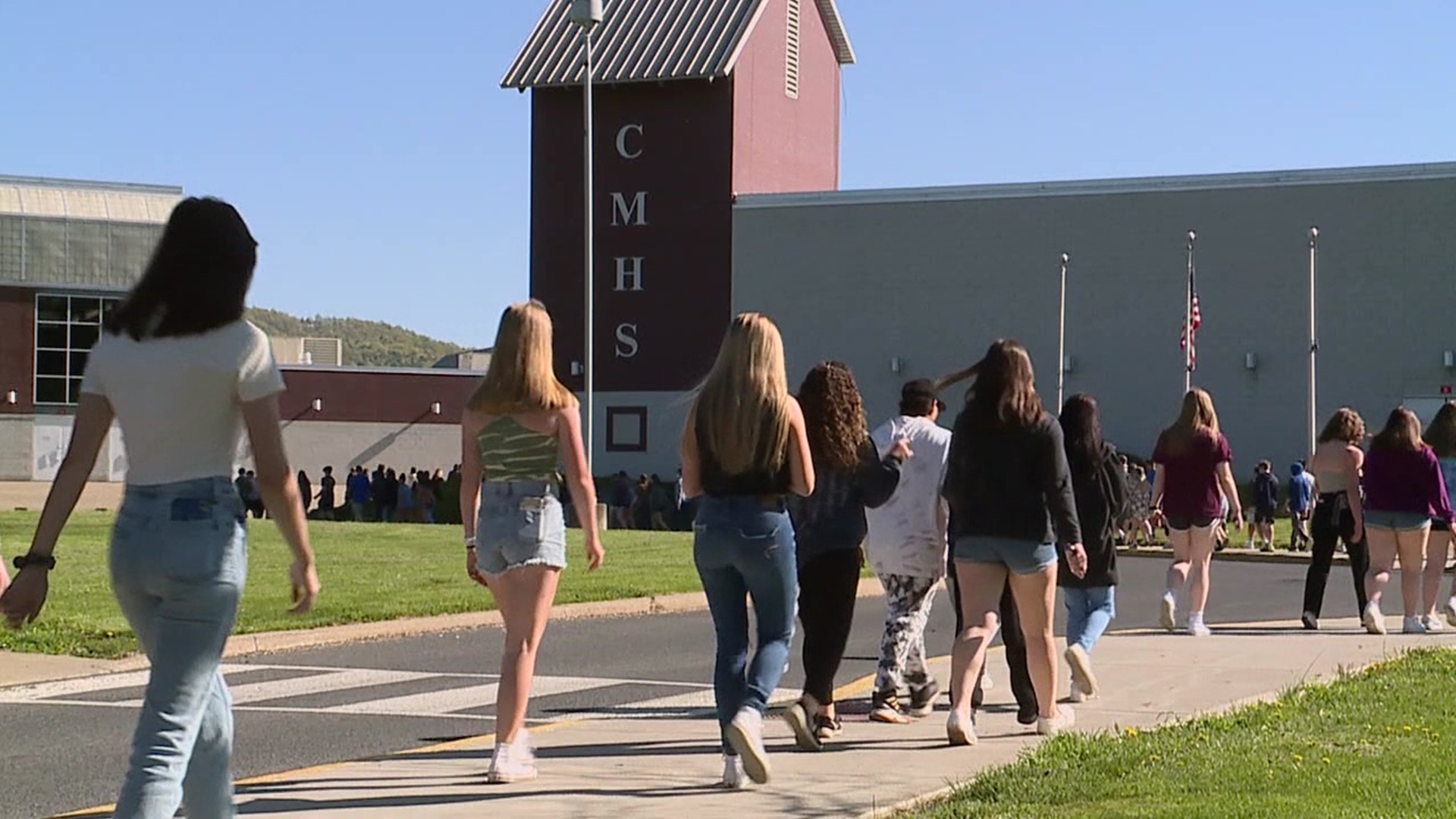 Students at Central Mountain High School walked around campus in support of mental health awareness.