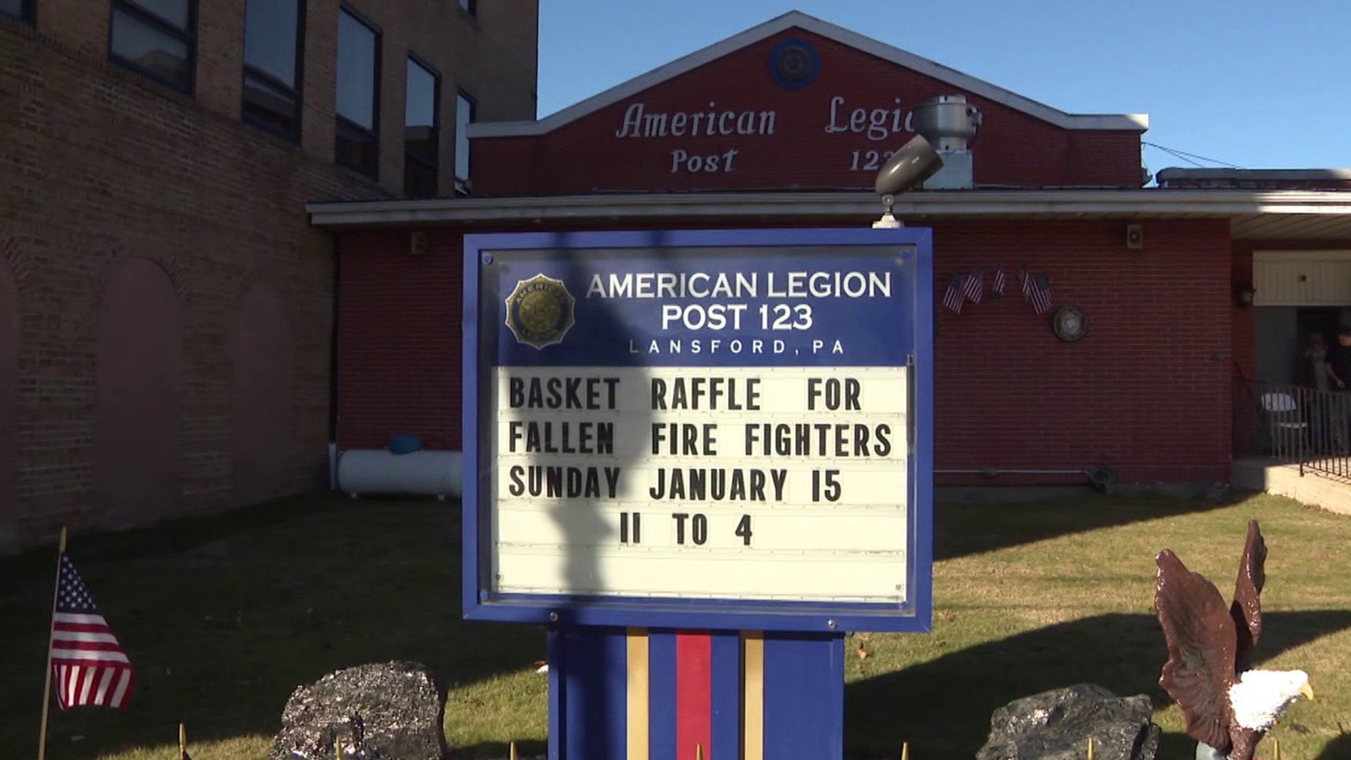 The Lansford American Legion will host a basket raffle Sunday to help the families of two fallen firefighters from Lehigh County.