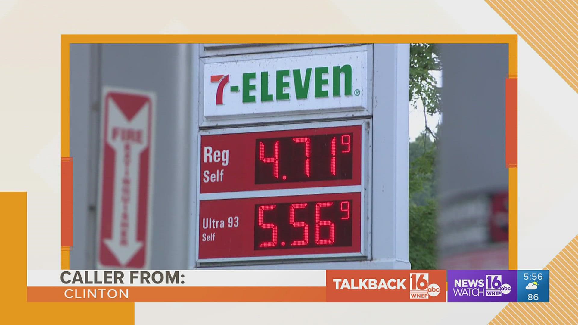 Callers are happy but not satisfied with a slight drop in gas prices.