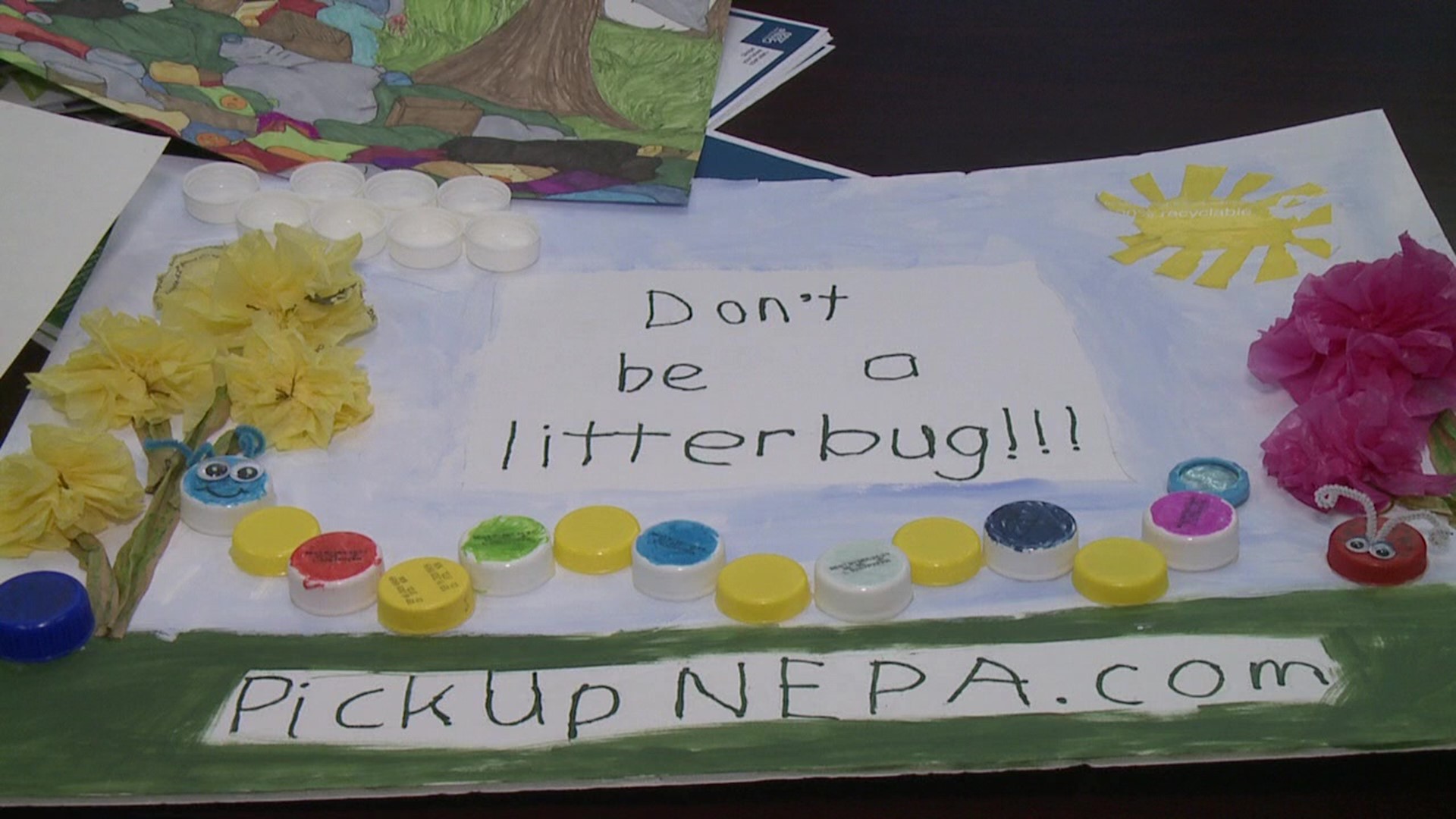 The plan is to distribute anti-littering signs that were designed by students in a county-wide contest.