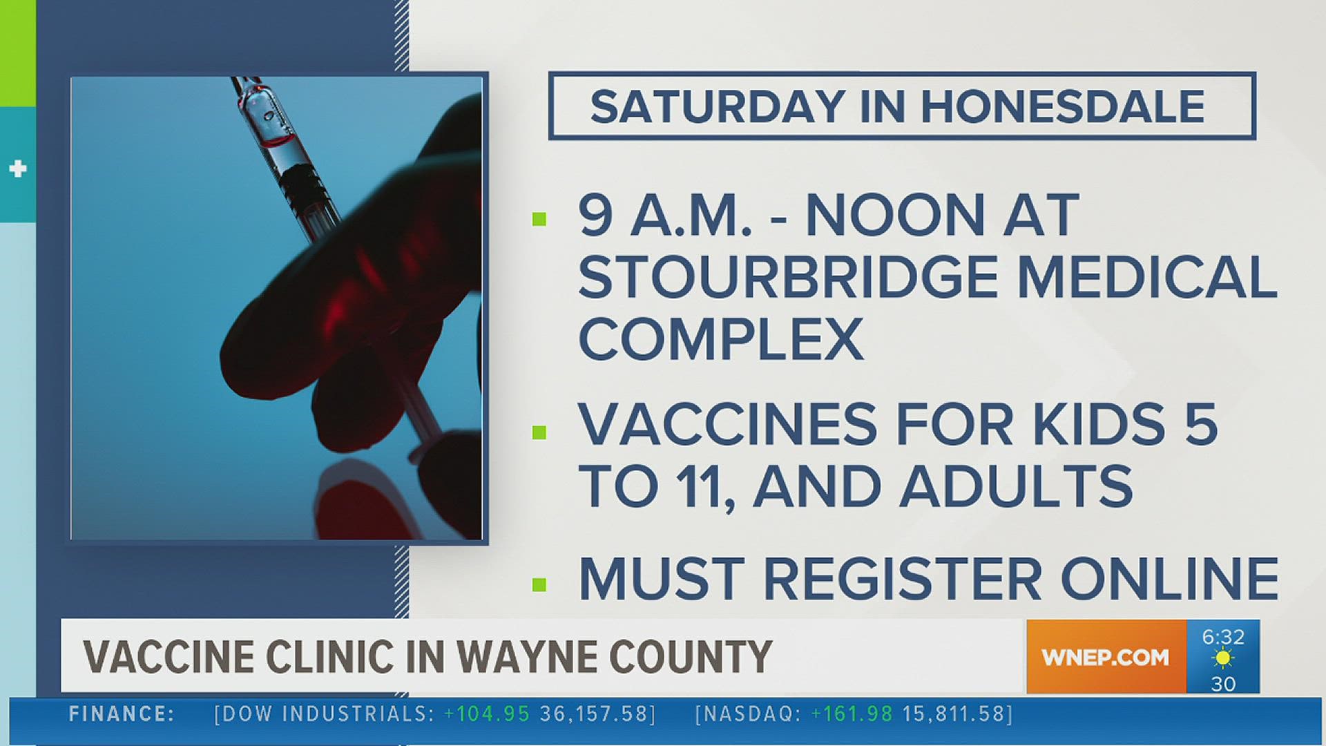 Children 5 to 11, teens and adults can get their COVID-19 vaccine this Saturday in Wayne County.