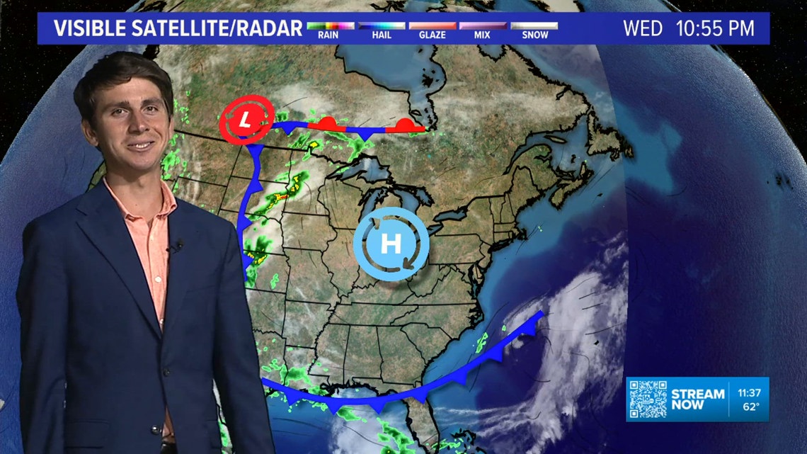 High pressure keeps us dry, warm until Saturday evening