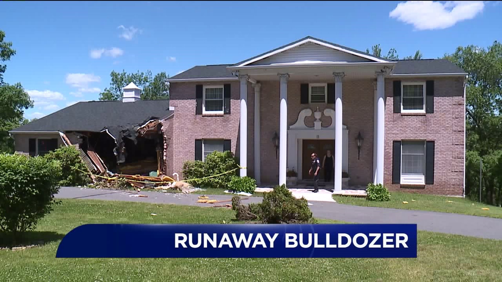 Runaway Bulldozer Crashes Into Dunmore Home