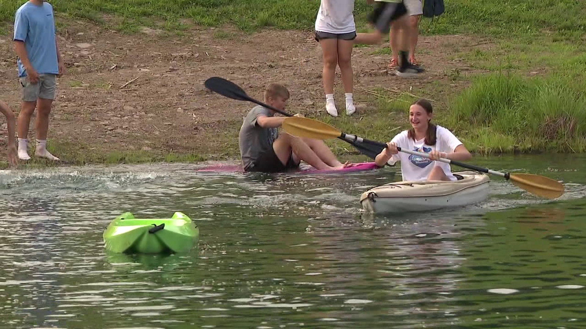 See how some area athletes created their own backyard Olympics.