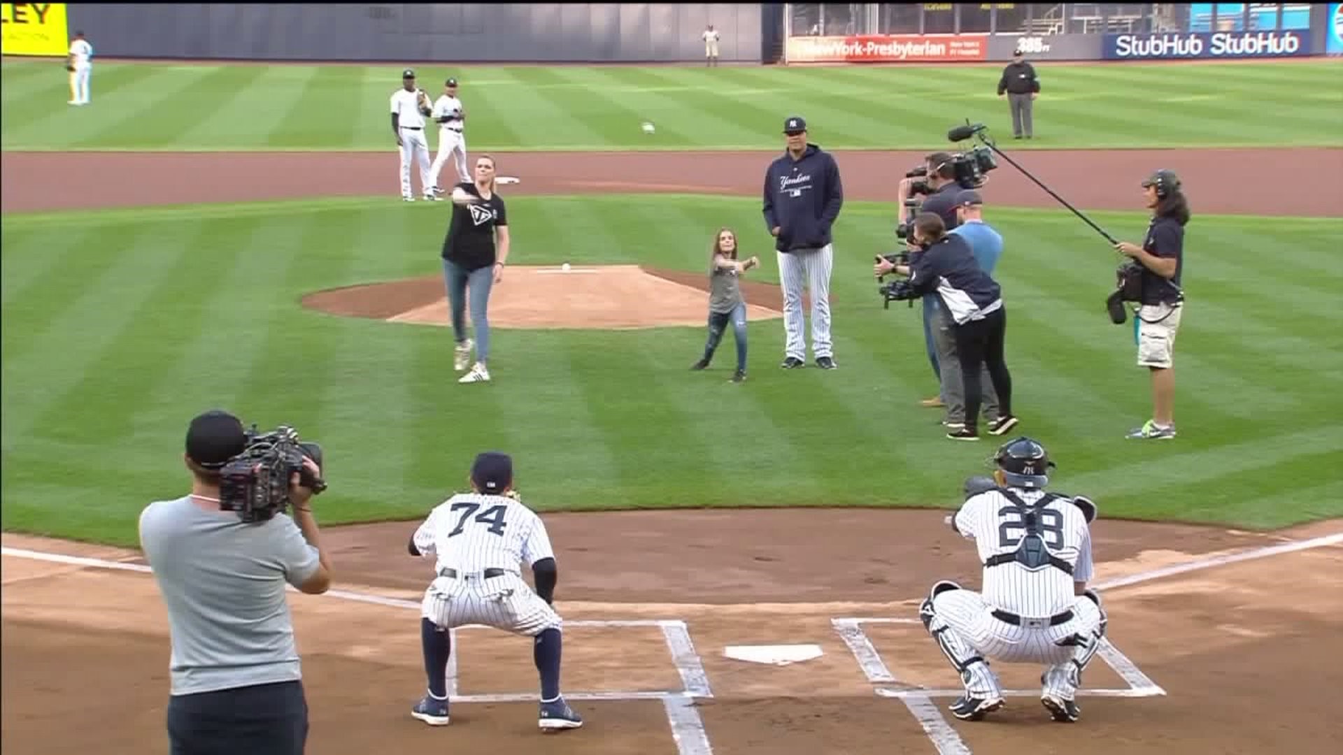 Cassidy Warner Throws First Pitch at Yankees Game