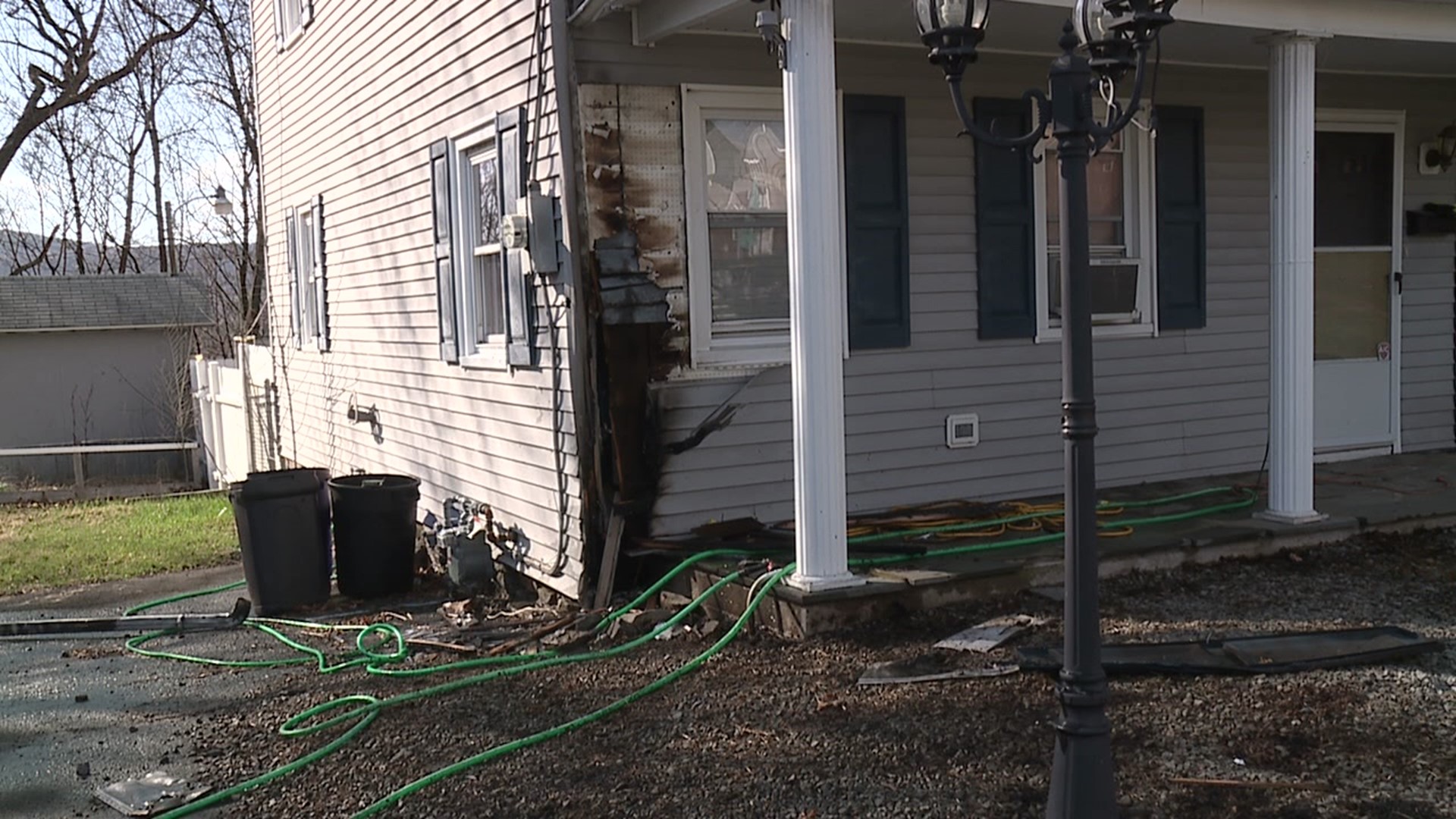 Crews were called to the home on Gilbert Street in Carbondale for the house on fire.