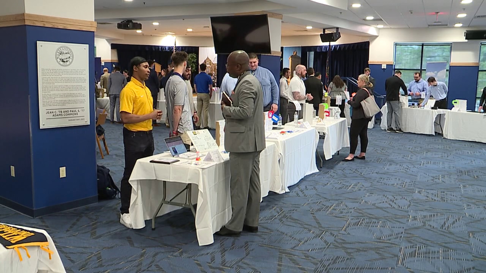 Students at Wilkes University presented projects to potential employers Tuesday at a reverse career fair.