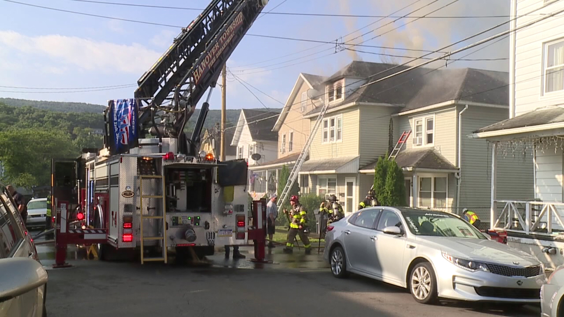 Flames broke out just after 7 a.m. Saturday along Orchard Street in Warrior Run.