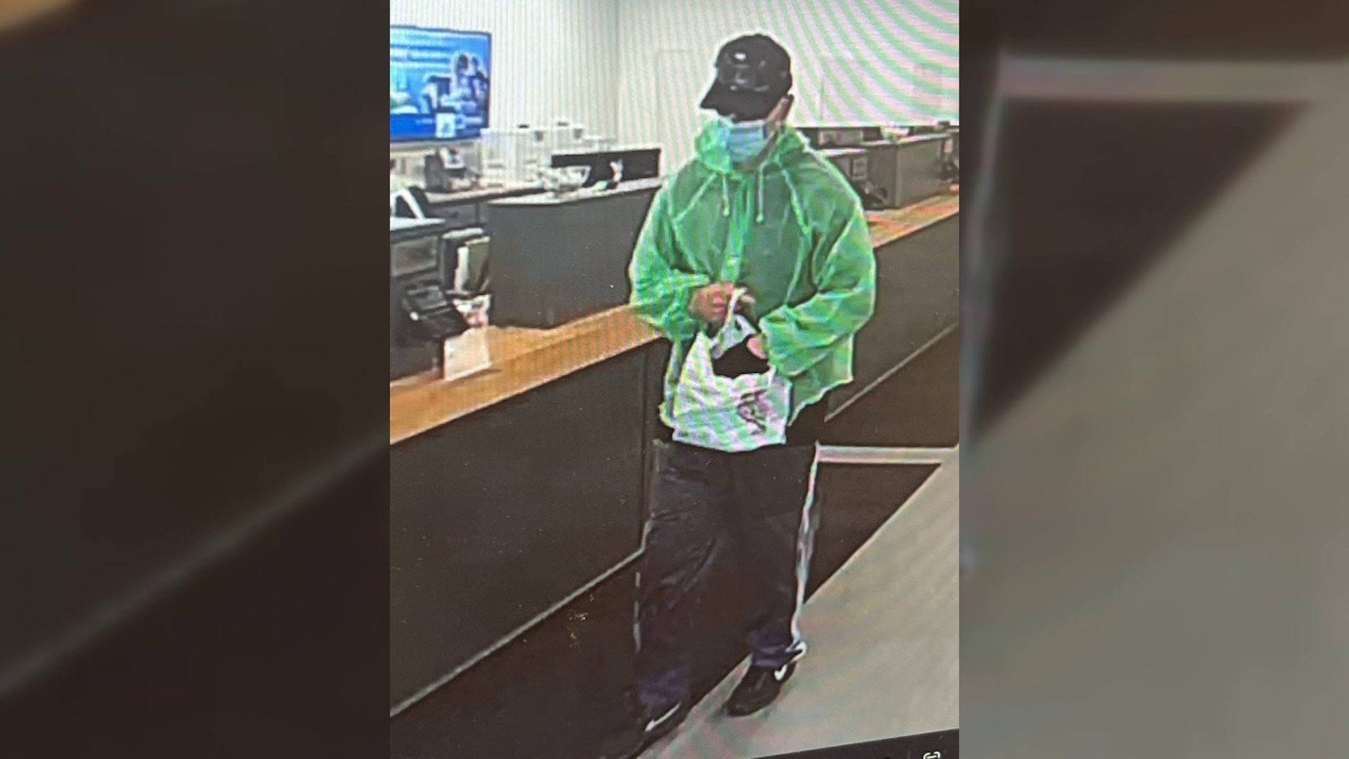 The robbery took place at the First National Bank in Carbondale on Monday.