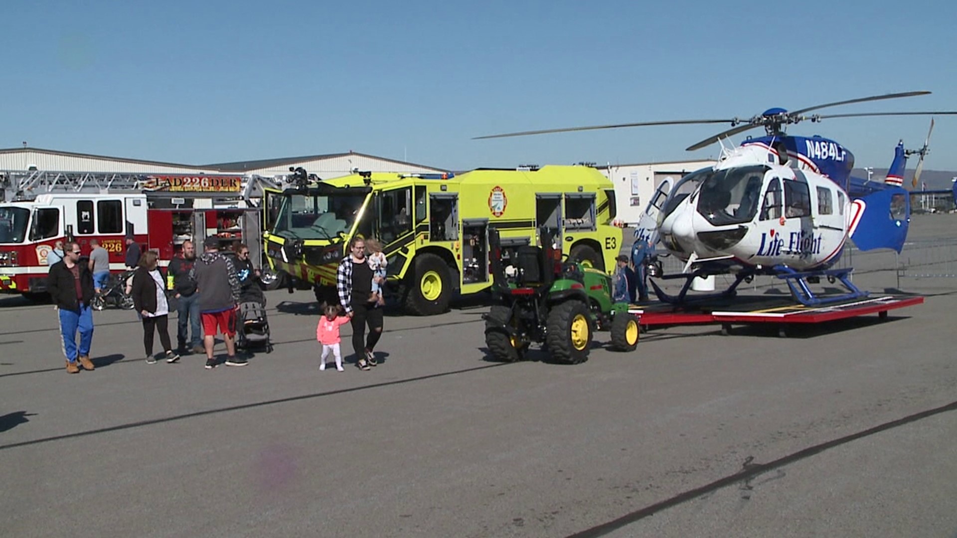 Children in Luzerne County got a first-hand look at all different types of emergency vehicles at an event Saturday at the Wilkes-Barre/Scranton International Airport