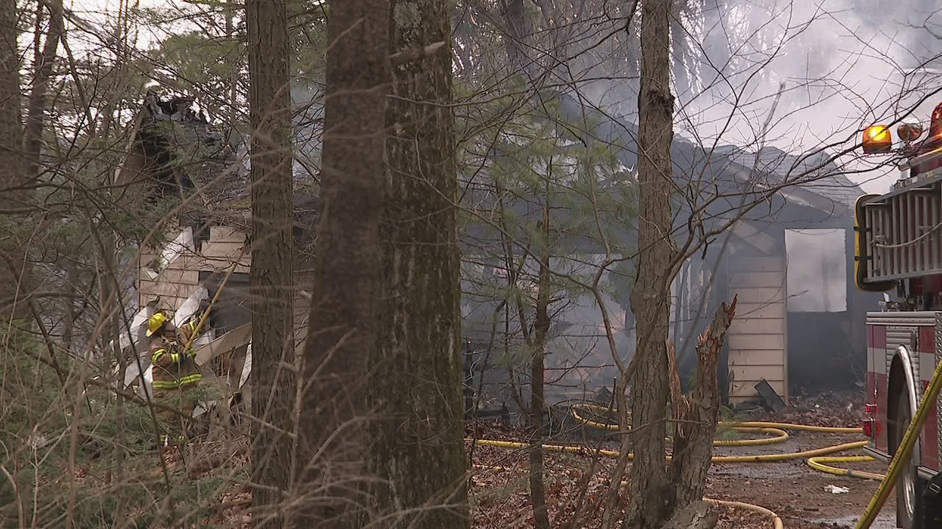 Flames destroy home in Carbon County
