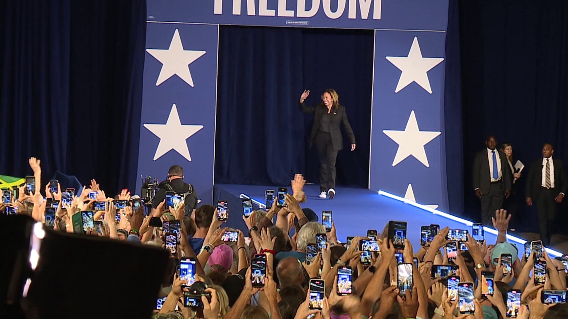 Thousands filled the McHale Athletic Center at Wilkes University to hear Harris talk about her campaign as Election Day approaches.