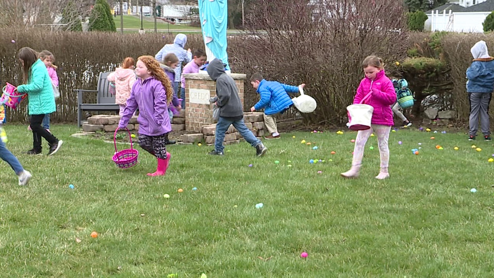 Divine Mercy Parish held the egg hunt at noon in the city.