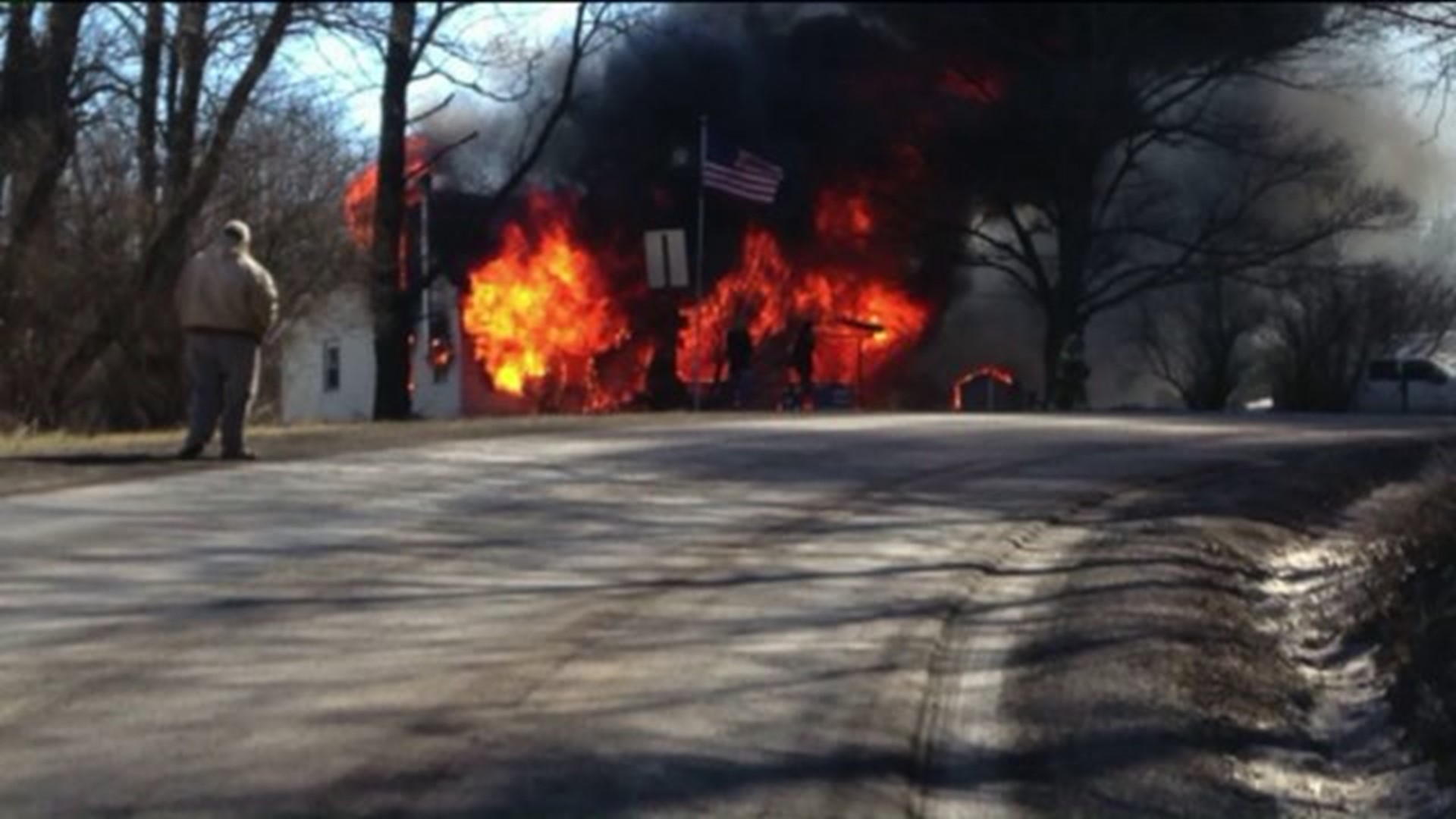 Flames Rip House in Wyoming County
