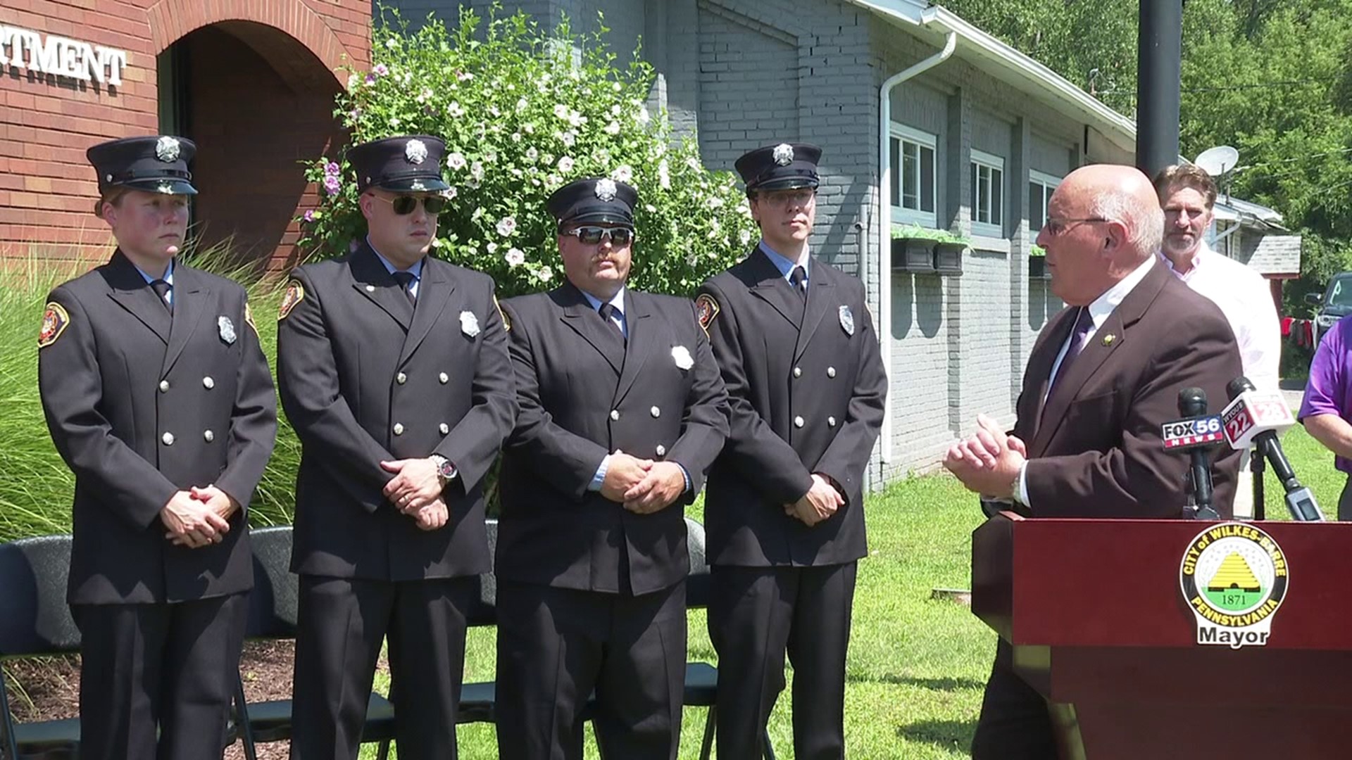 A special honor for a group of Wilkes-Barre city firefighters after they gave the greatest honor: the gift of life.